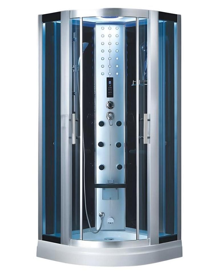 JVmoebel Eckdusche Multifunktionsdusche mit Hydromassage aus Acryl und Glas, BxT: 120x120 cm, Sicherheitsglas, 1-tlg., Made in Europe