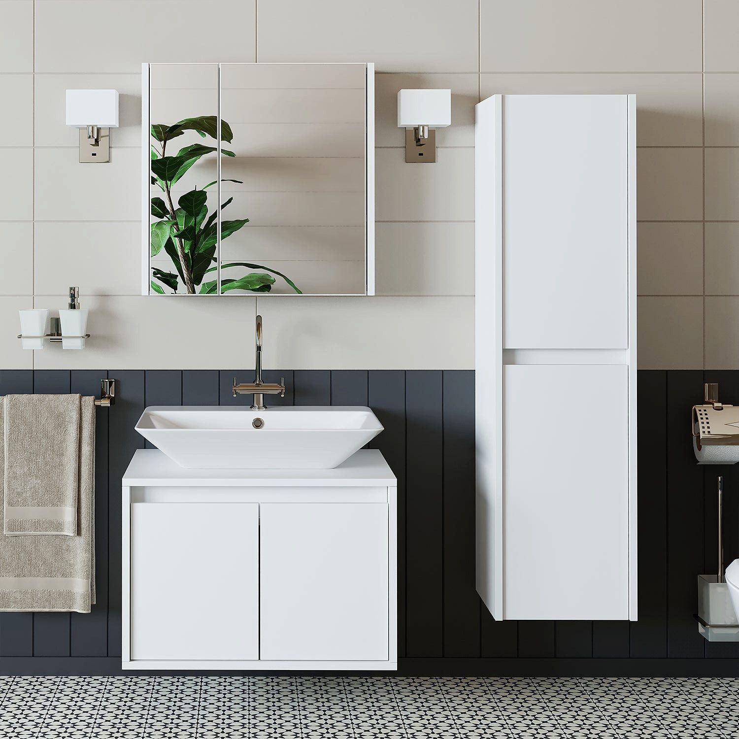 Roomart Badmöbel-Set, (Badezimmer Set 65cm Unterschrank günstig online kaufen