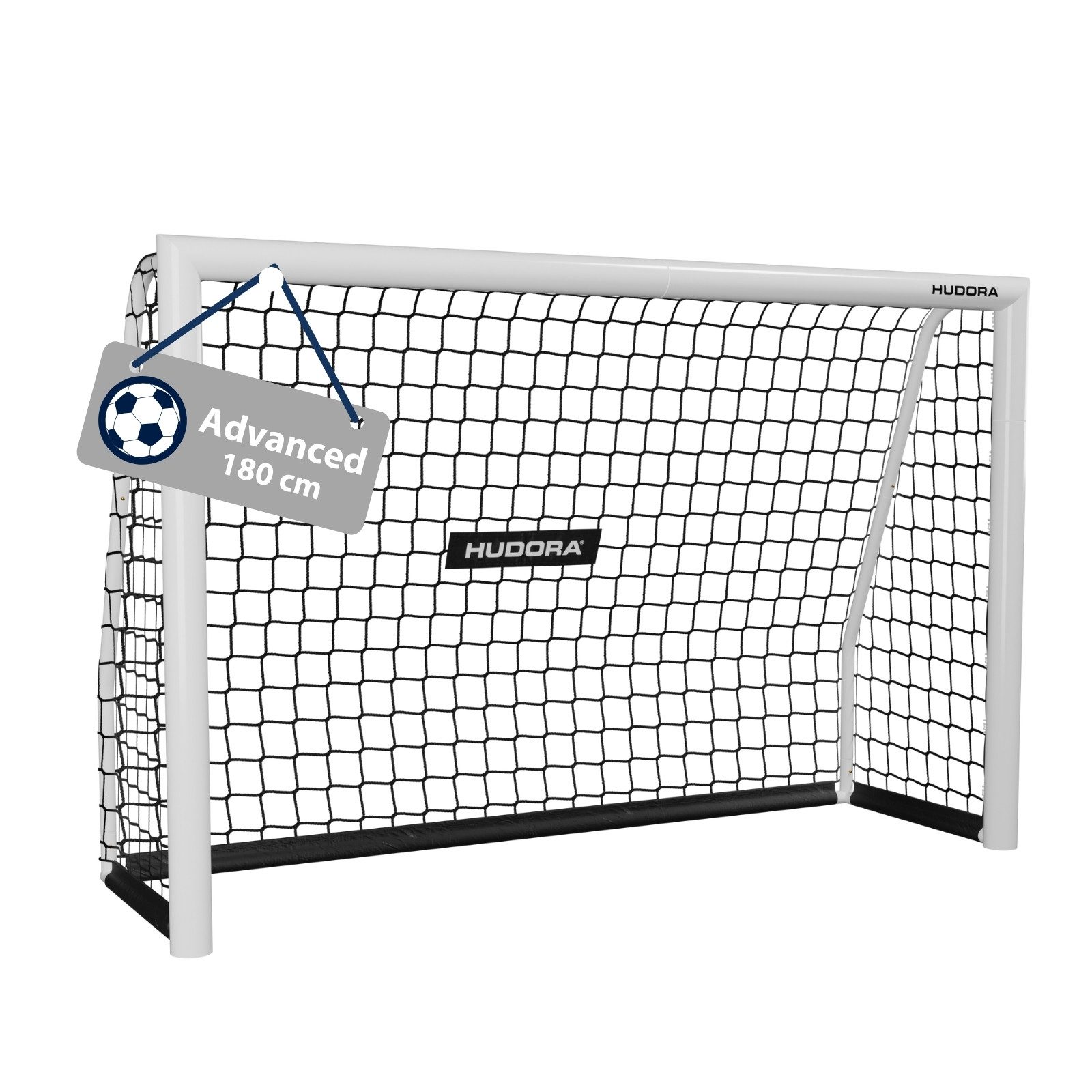 Hudora Fußballtor Advanced - Fußballtor für Kinder/Jugendliche & Erwachsene (stabil und hochwertig, einfacher Aufbau in den Größen 120-300cm, Outdoor-Fußball-Tor für Garten), Wetter- & standfestes Fußball-Trainingstor mit engmaschigem Netz