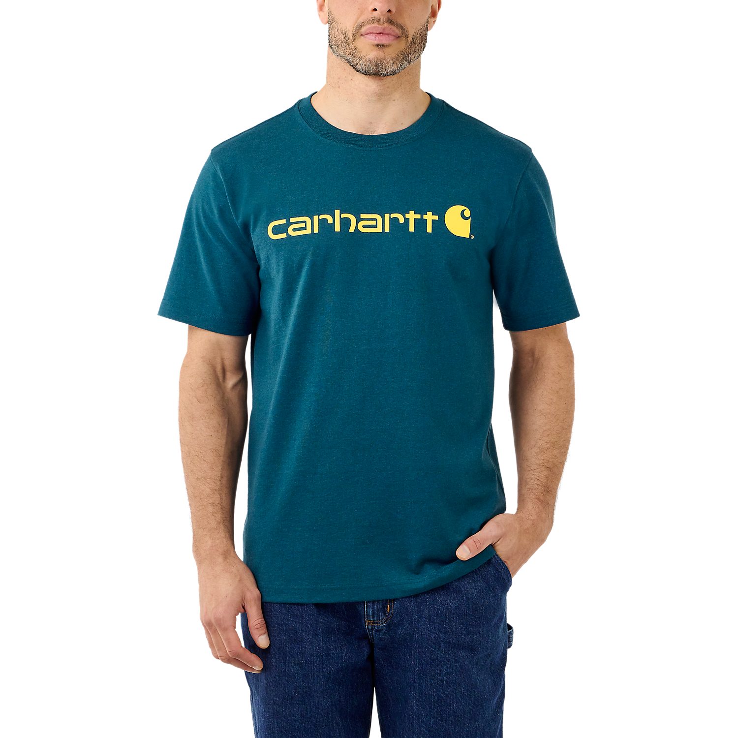Carhartt Print-Shirt Carhartt Core Logo Heather Night Blue