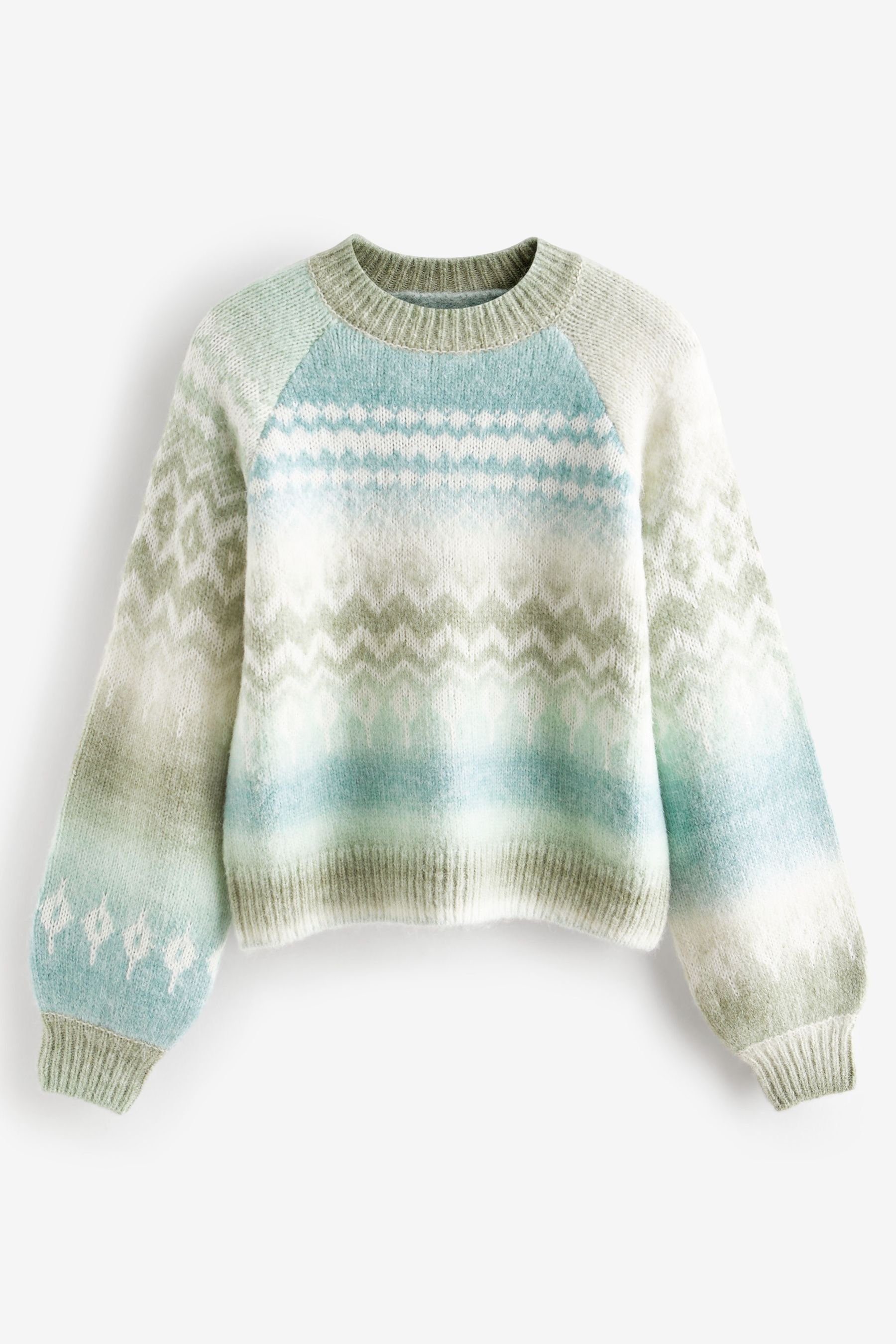 Next Rundhalspullover Pullover mit Rundhalsausschnitt im Norwegermuster (1-tlg)