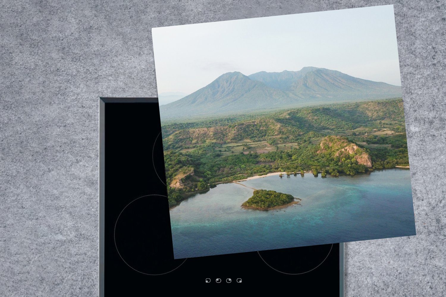 Meer cm, küche MuchoWow (1 für Baluran, - 78x78 tlg), Ceranfeldabdeckung, Vinyl, Arbeitsplatte Indonesien Herdblende-/Abdeckplatte -