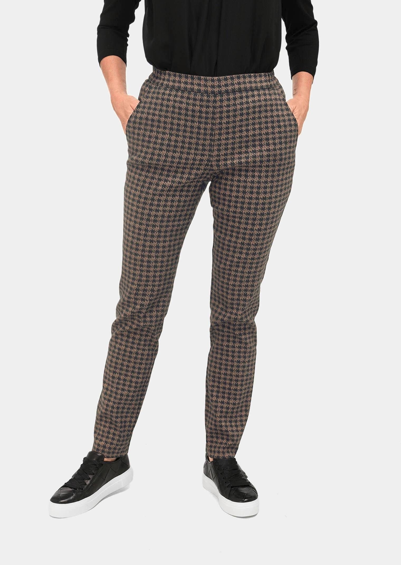 GOLDNER Schlupfhose Kurzgröße: Stretchbequeme Jacquard-Hose MARTHA
