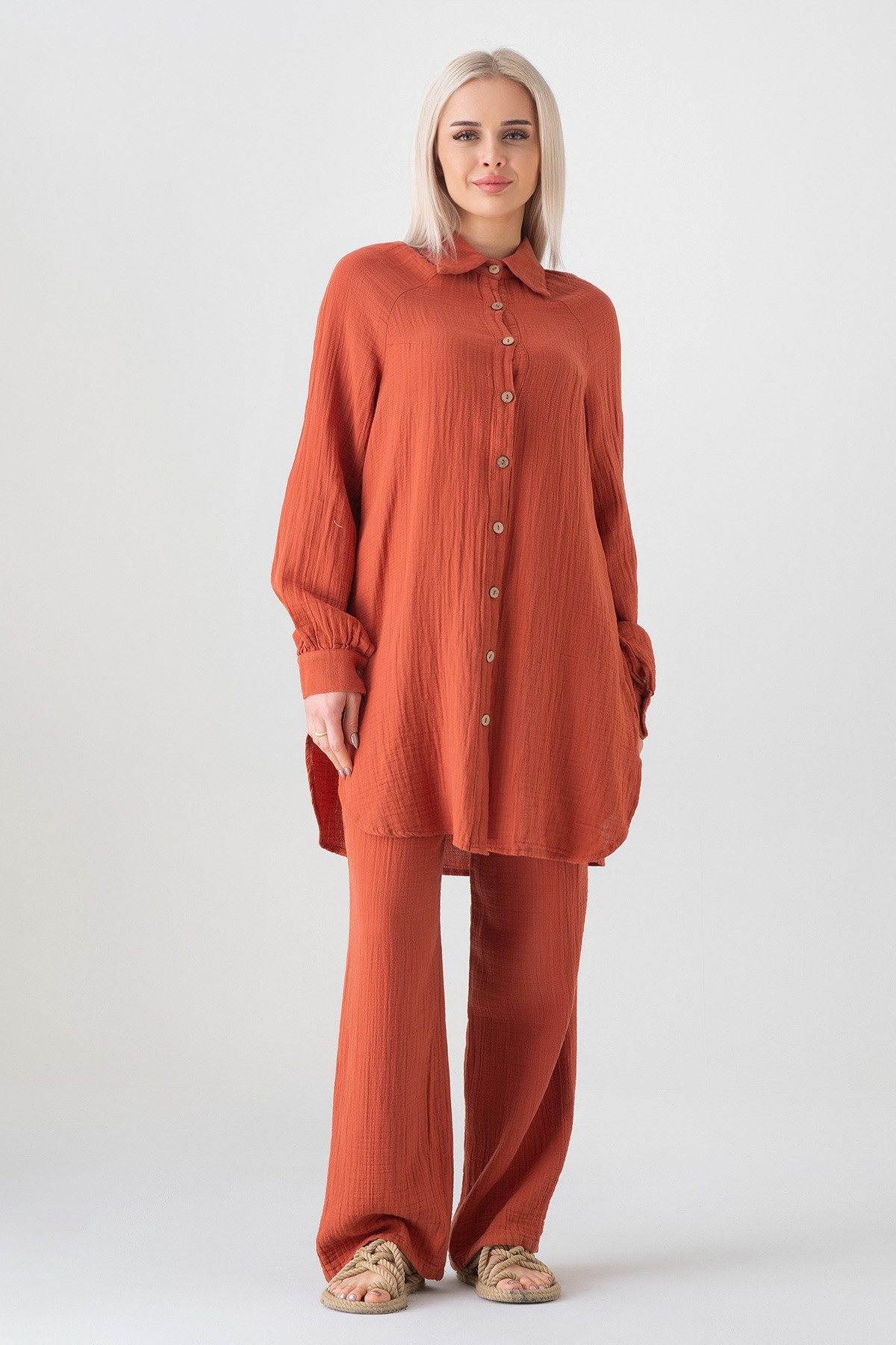 WENOR Hemdbluse Musselin Damen Oversize Hemd günstig online kaufen