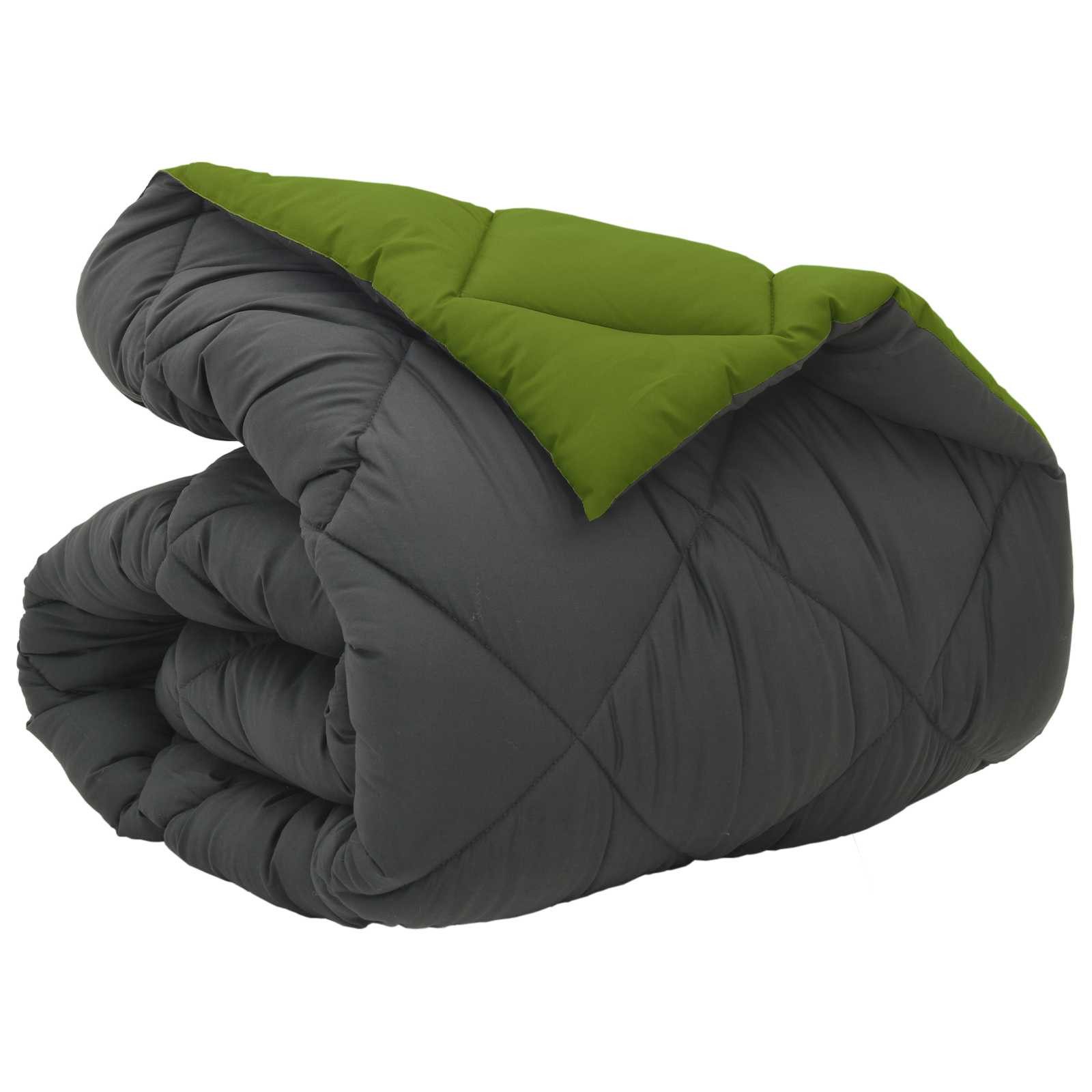 vidaXL Bett Winterbettdecke 135 x 200 cm 450 g/m² Grün und Anthrazit (1-tlg)