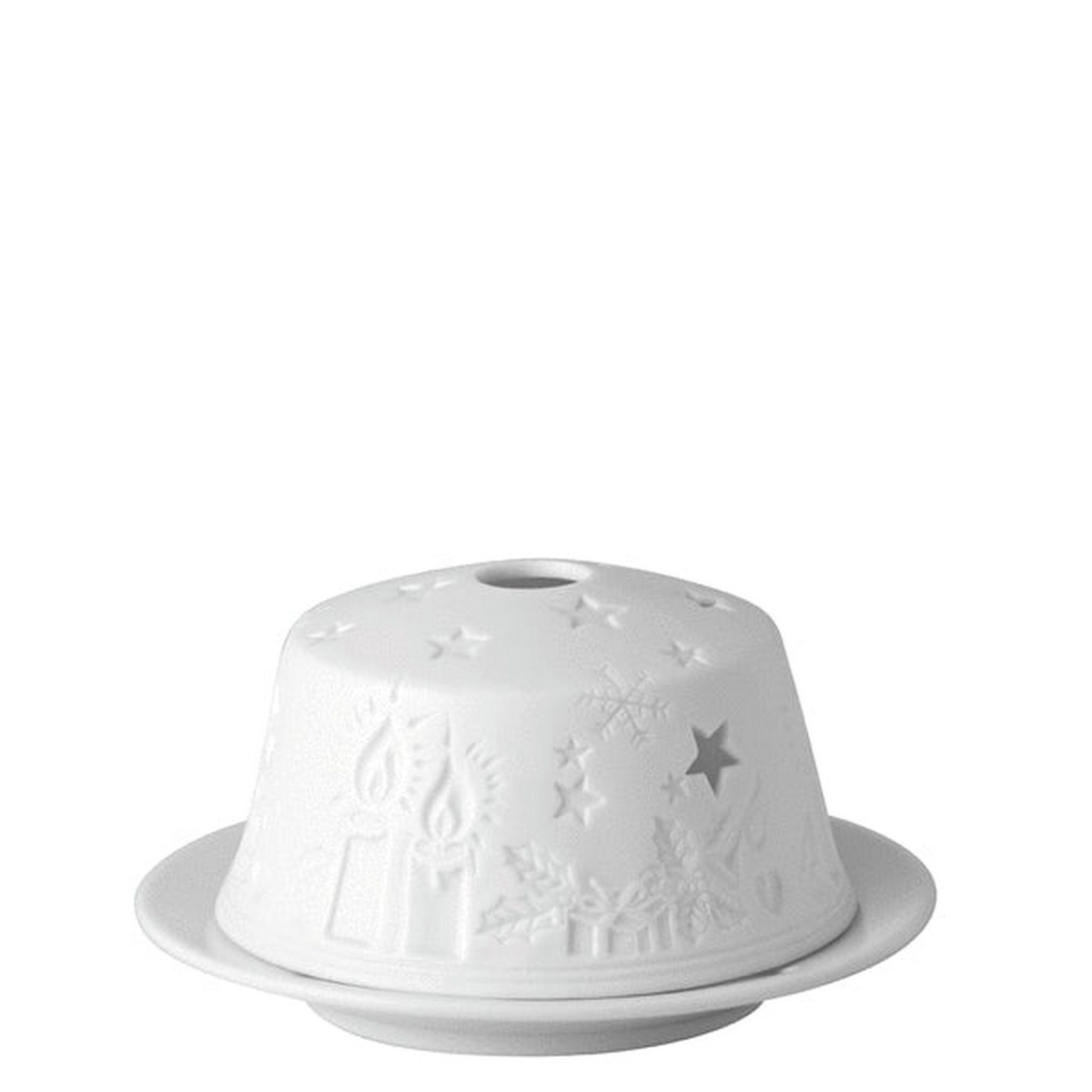 Hutschenreuther Christbaumschmuck Hutschenreuther Lithophanielicht Kerzenschein Weiss matt/creme 7cm