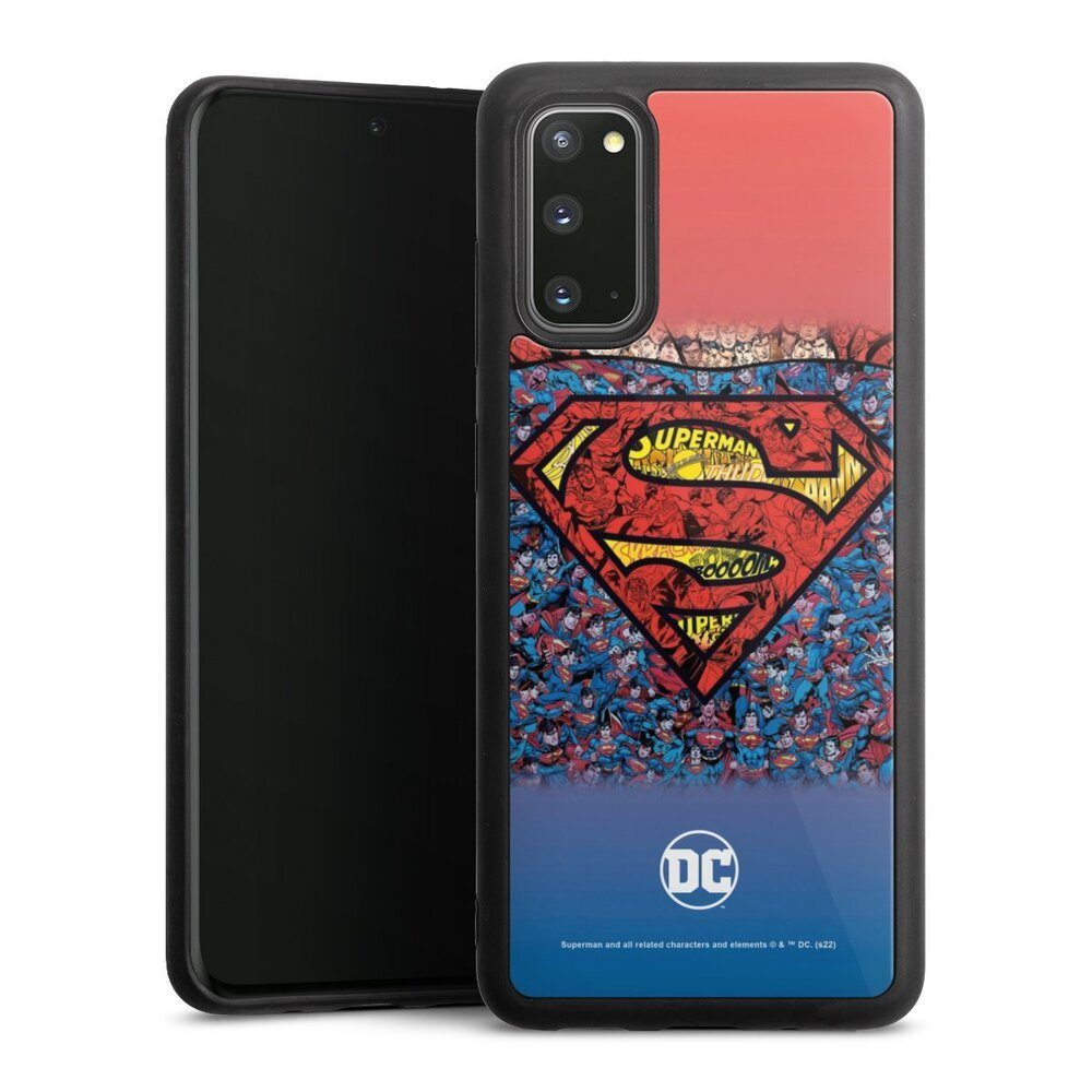 DeinDesign Handyhülle Superman Offizielles Lizenzprodukt Logo Superman Logo Mosaic, Samsung Galaxy S20 Gallery Case Glas Hülle