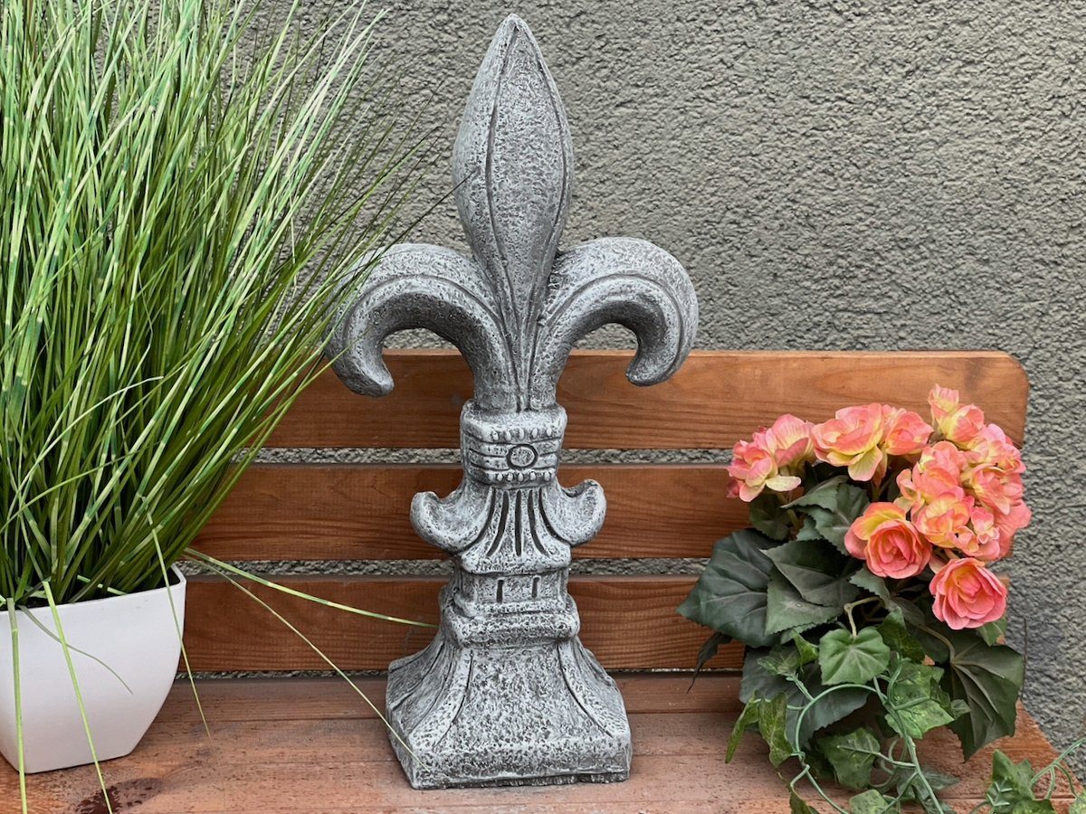 Style cm Ritterlilie Lilie Stone Steinguss Gartenfigur and frostfest 48 Steinskulptur XL hoch,