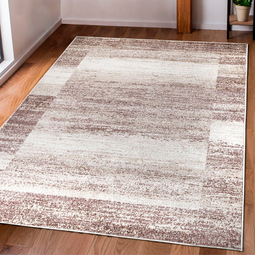 OTTO home Teppich Beldre, rechteckig, Höhe: 9 mm, mit besonders weichem Flor, Kurzflor, modernes Design, mit Bordüre