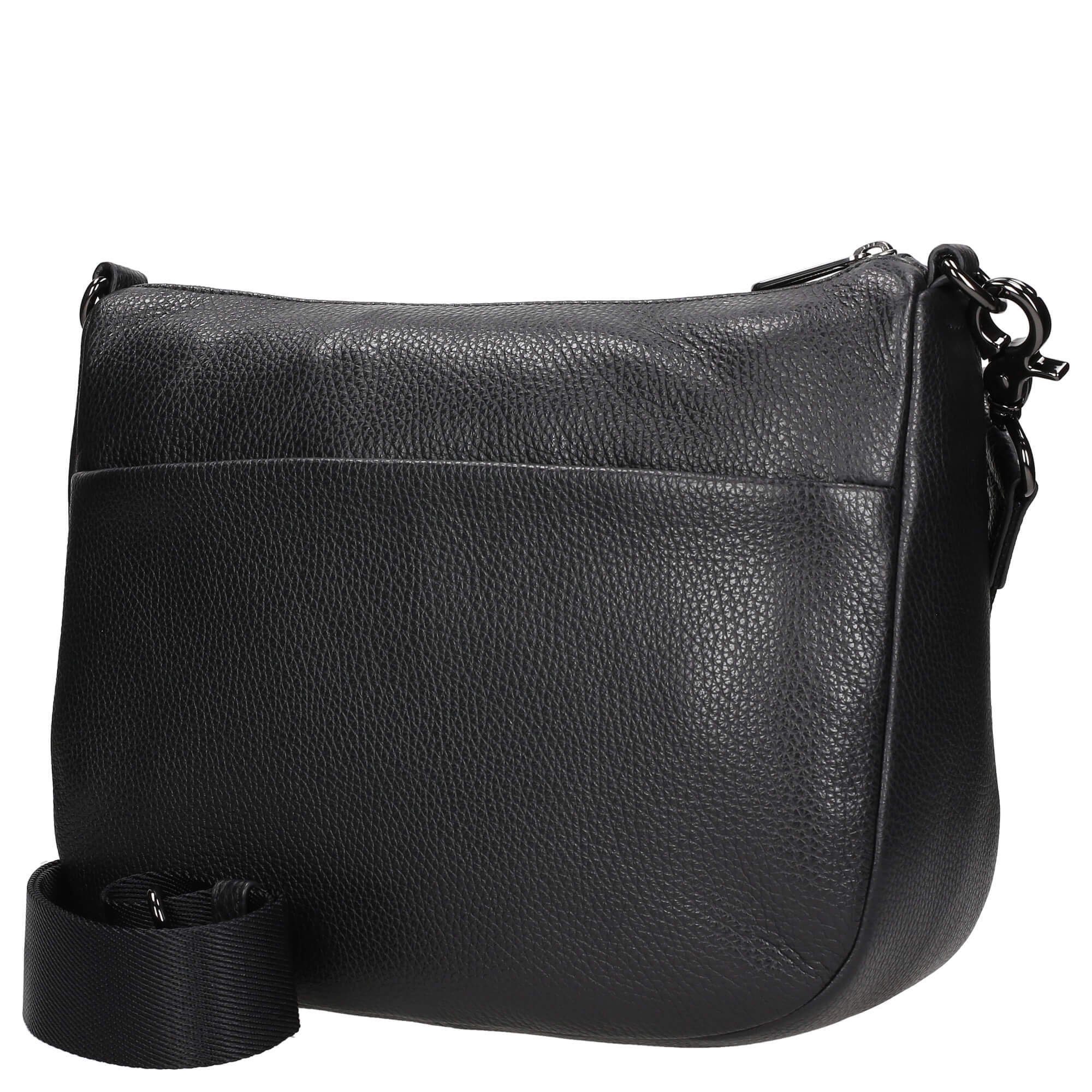 Duck Hobo Umhängetasche (1-tlg) - 28.5 black Leather Umhängetasche Mellow cm Mandarina