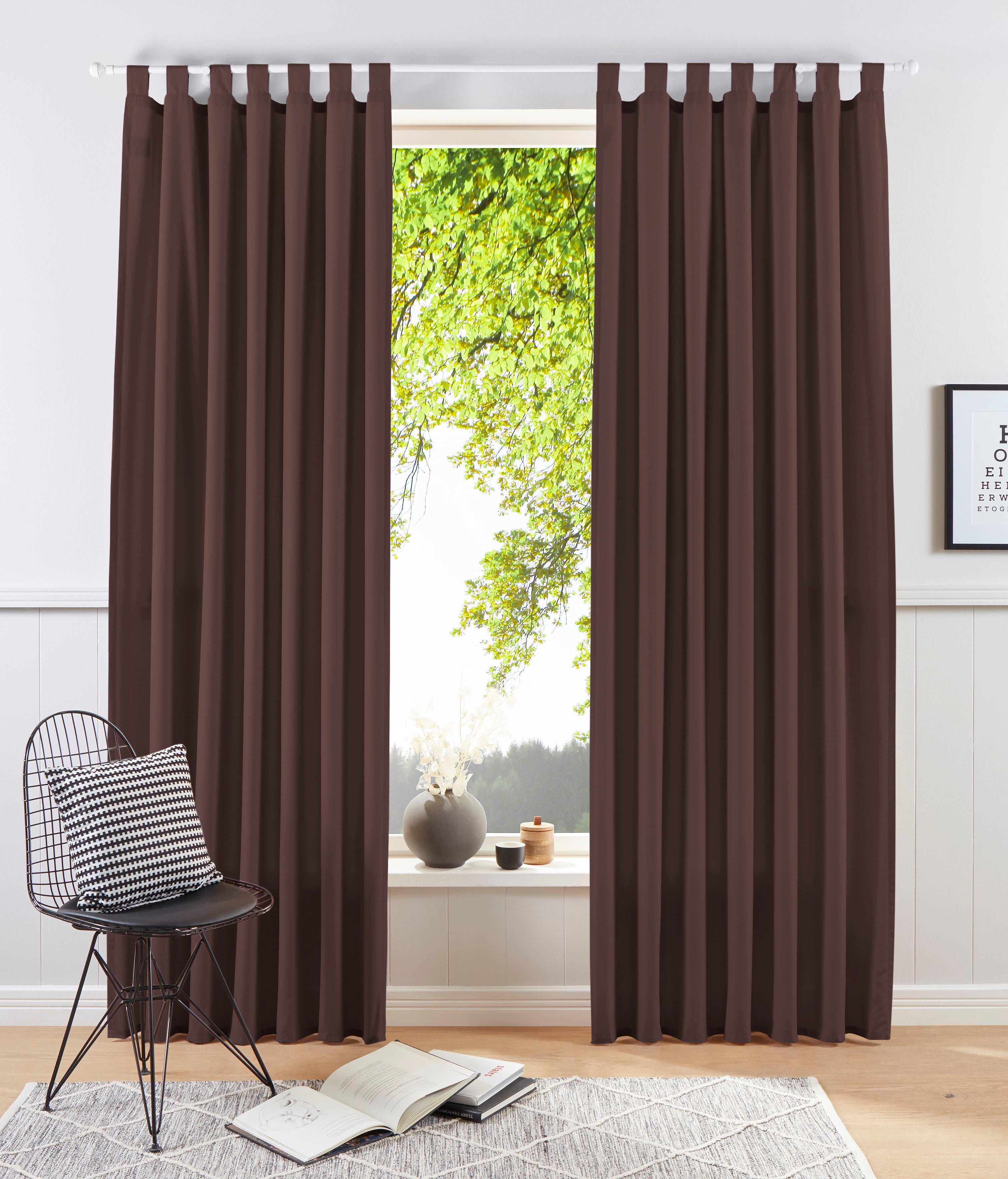 OTTO home Vorhang Raja (2 St), Schlaufen, blickdicht, Polyester, 2er-Set, B günstig online kaufen