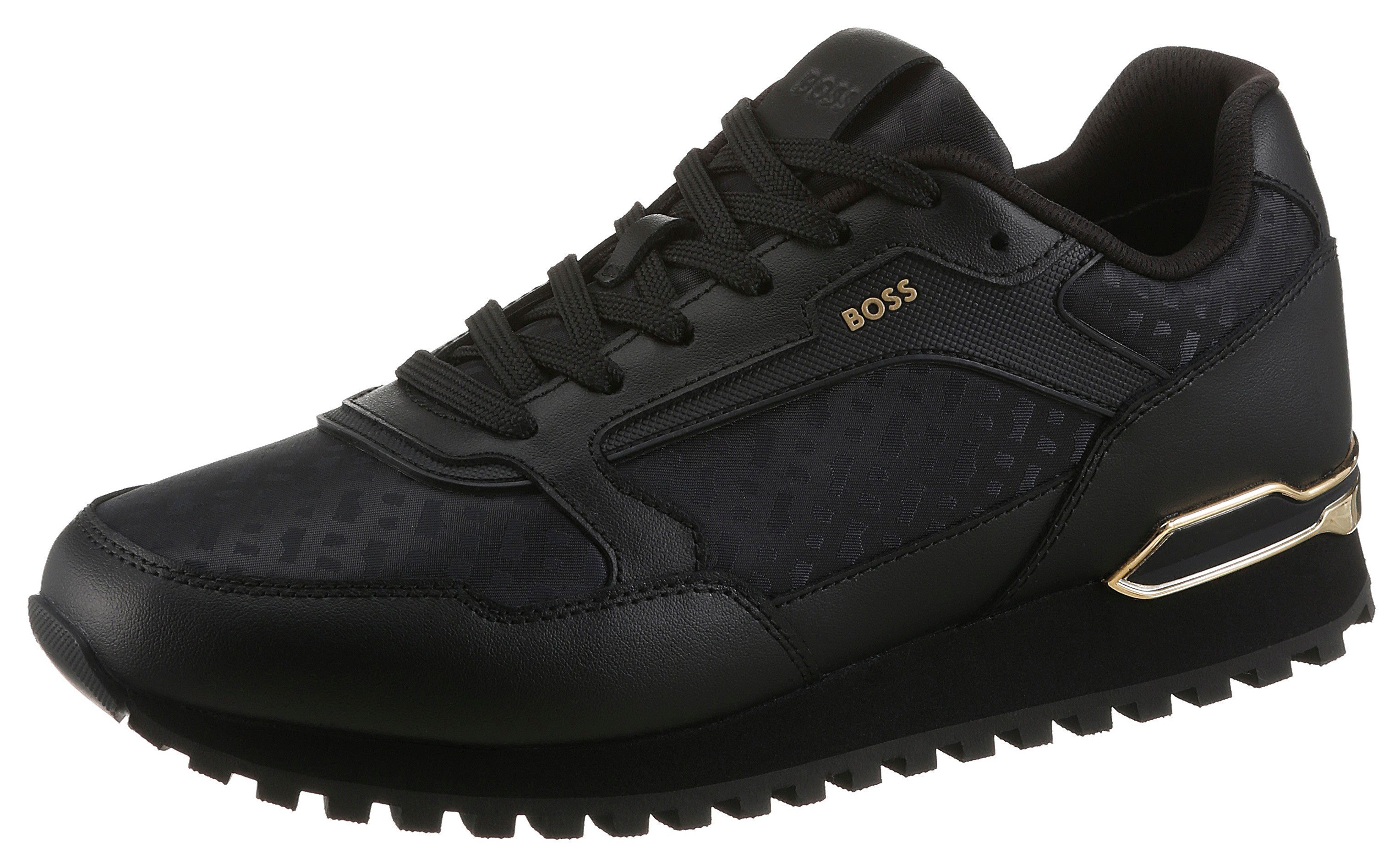 BOSS Parkour-L_Runn Sneaker Schnürschuh, Halbschuh mit Metallic-Einsatz an der Ferse