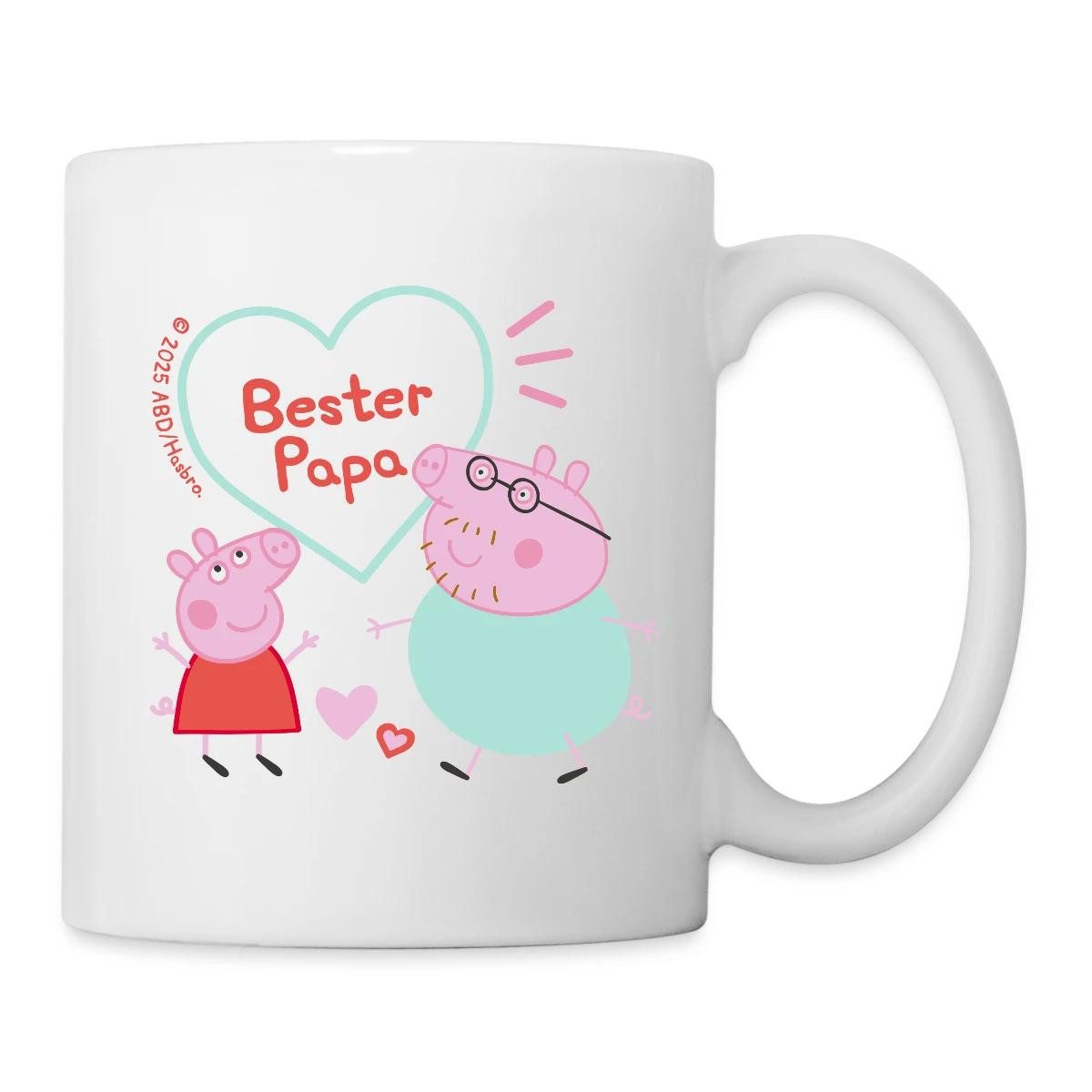 Spreadshirt Tasse Peppa Pig Design Bester Papa Tasse, Keramik
