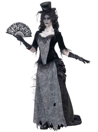 Smiffys Kostüm Geisterstadt Lady, Schickes Kleid für Geister, Vampire oder untote Steampunker!