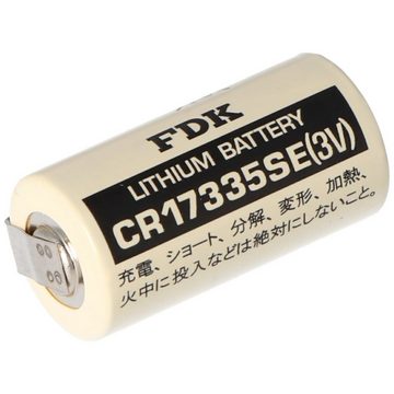 Sanyo Sanyo Lithium Batterie CR17335 SE Size 2/3A mit Lötfahne U-Form Batterie, (3,0 V)