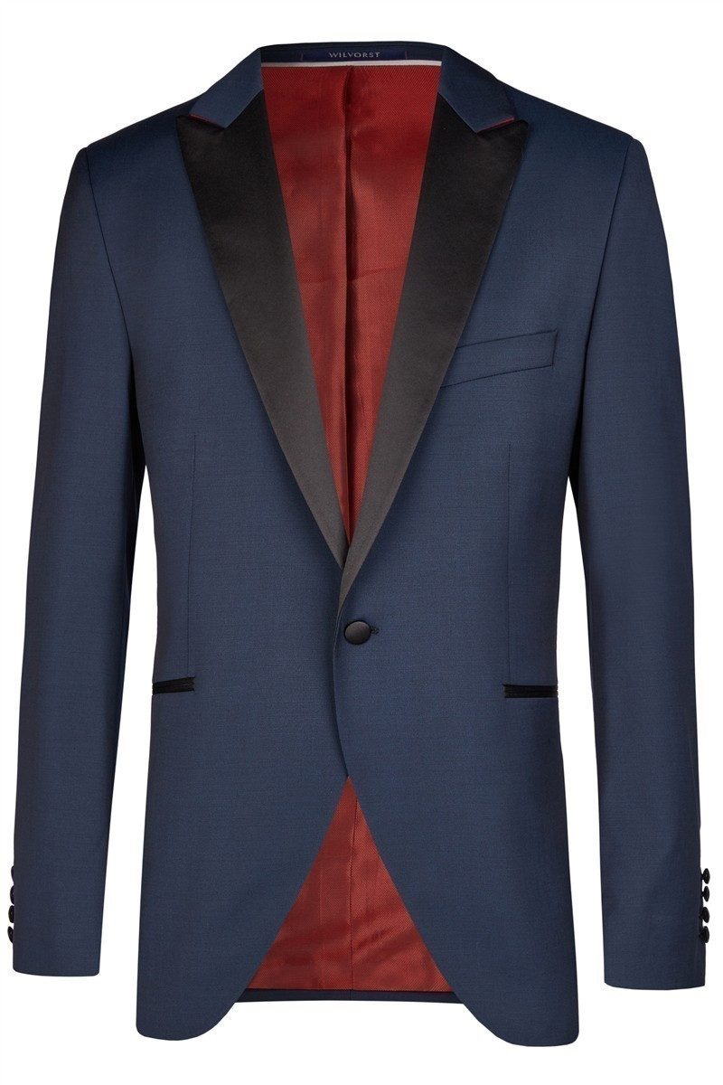 Wilvorst Sakko Wilvorst CLASSICs Herren Smokingsakko Spitzfacon Modern-Fit Blau