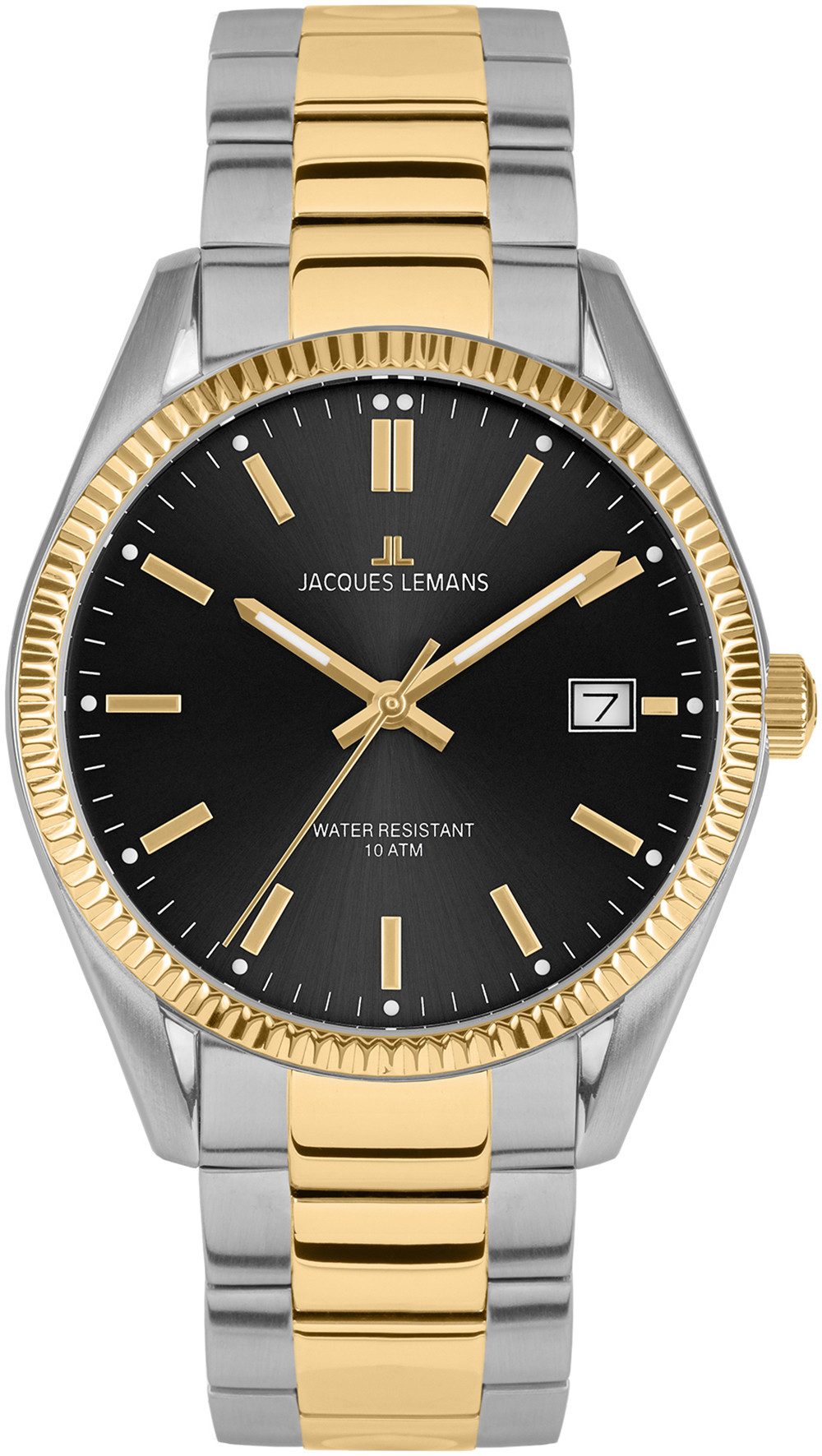 Jacques Lemans Quarzuhr Derby 50-3I, Armbanduhr,Herrenuhr,Damenuhr,Edelstahlarmband,bis 10 bar wasserd.