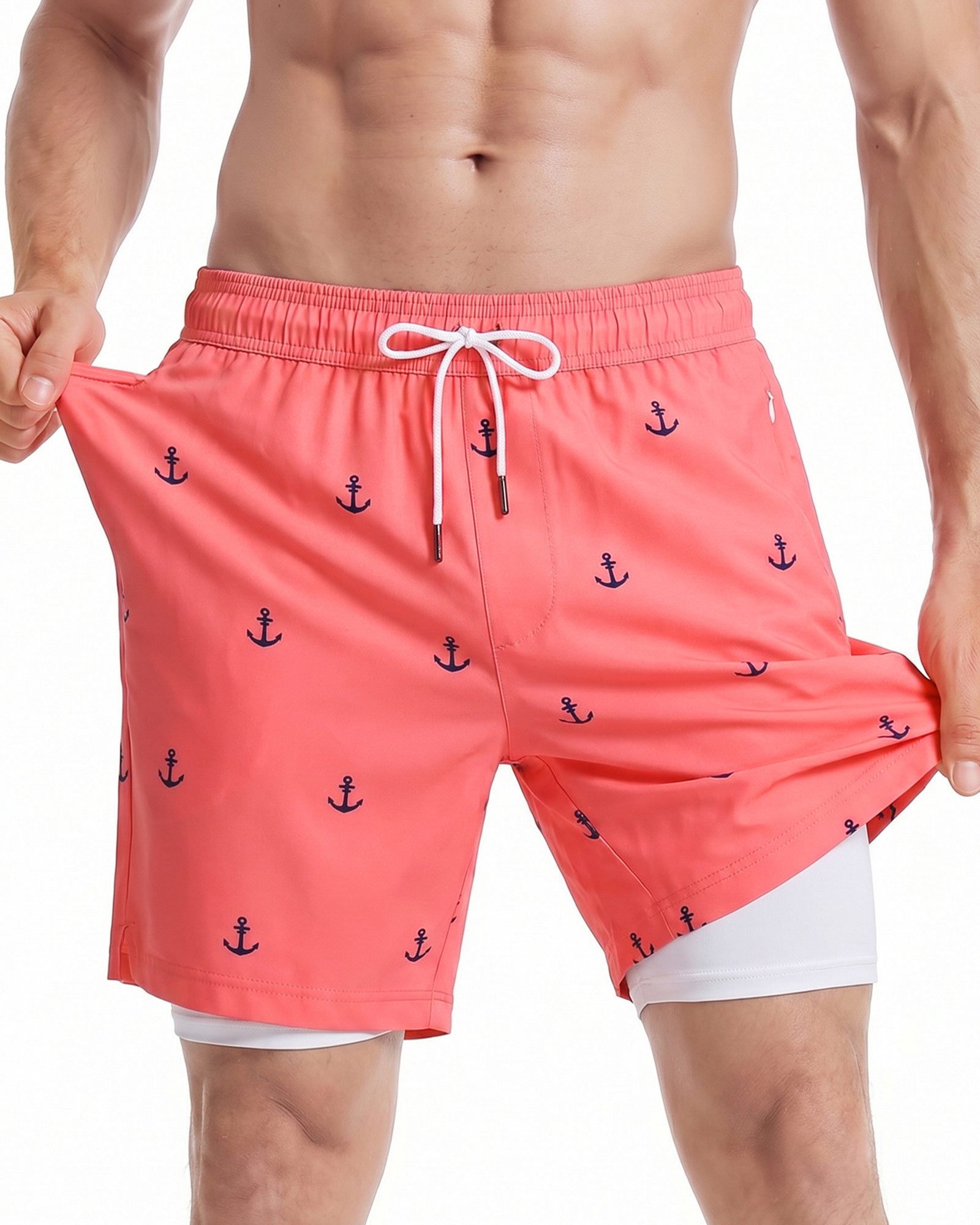 MaaMgic Shorts Herren Elastan kurze Hose 2-in-1 Badehose schnelltrocknend Sporthose (1-tlg)