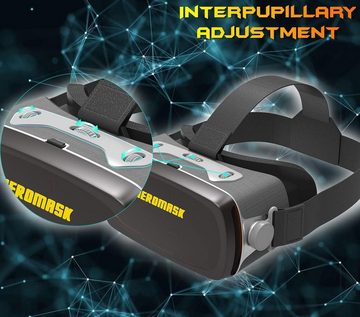Heromask Professionelle kostenloser Spiele-Leitfaden Virtual-Reality-Brille (mit Bluetooth-Controller . Kompatibel mit Android und iPhone 3D-Brille)