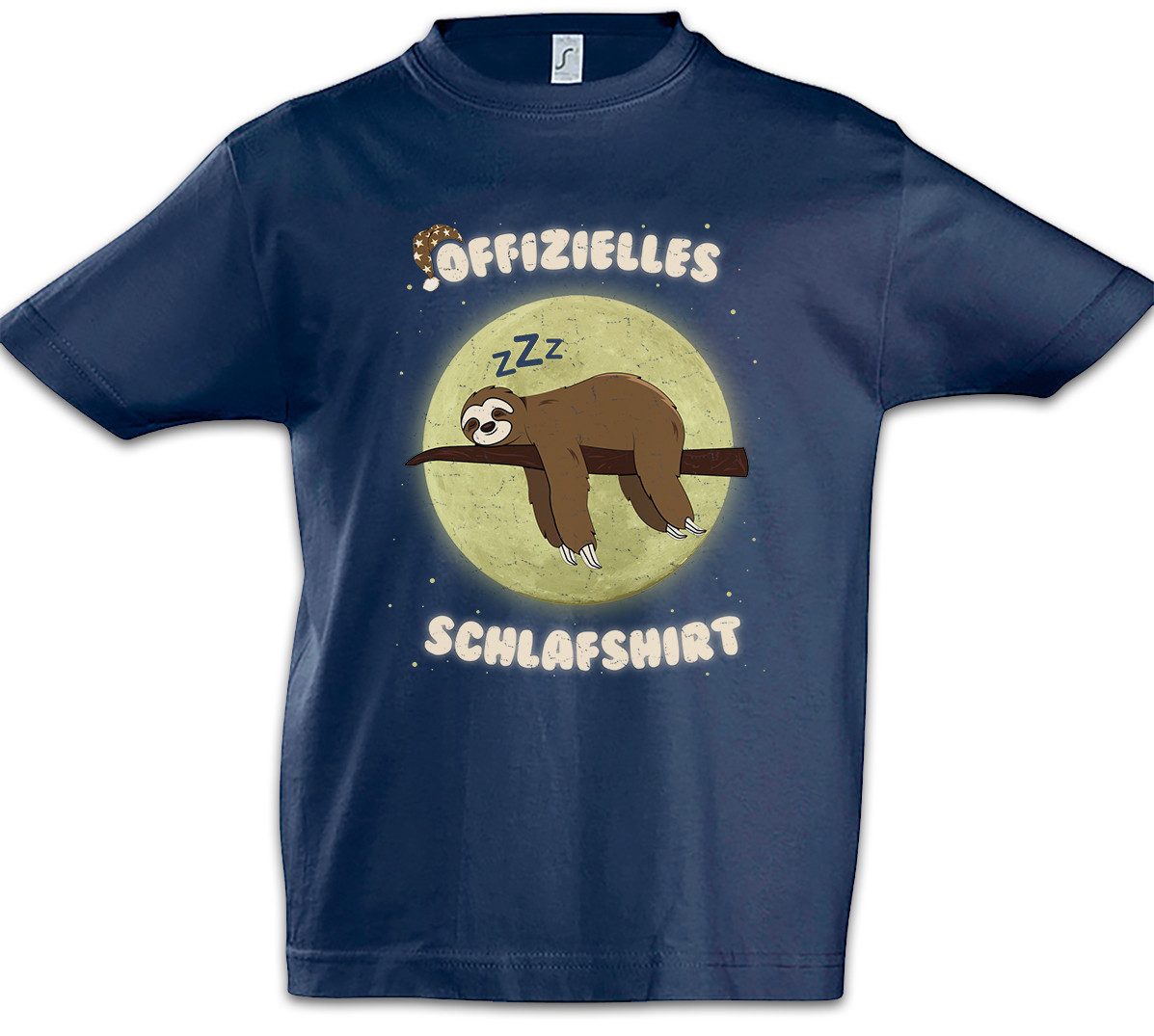 Print-Shirt Offizielles Schlafshirt Kinder T-Shirt Schlaf Faultier Schlafen Sleep