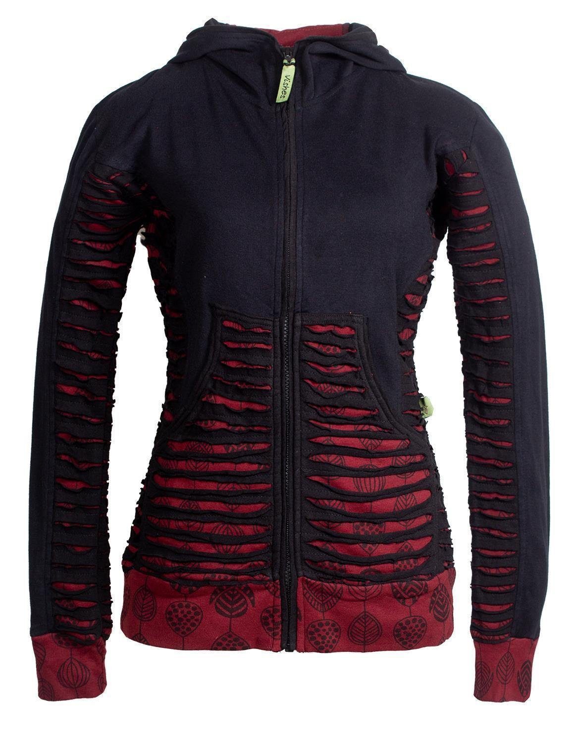 Vishes Kapuzensweatjacke Bedruckte Hoodie Kapuzenjacke Kangurutasche günstig online kaufen