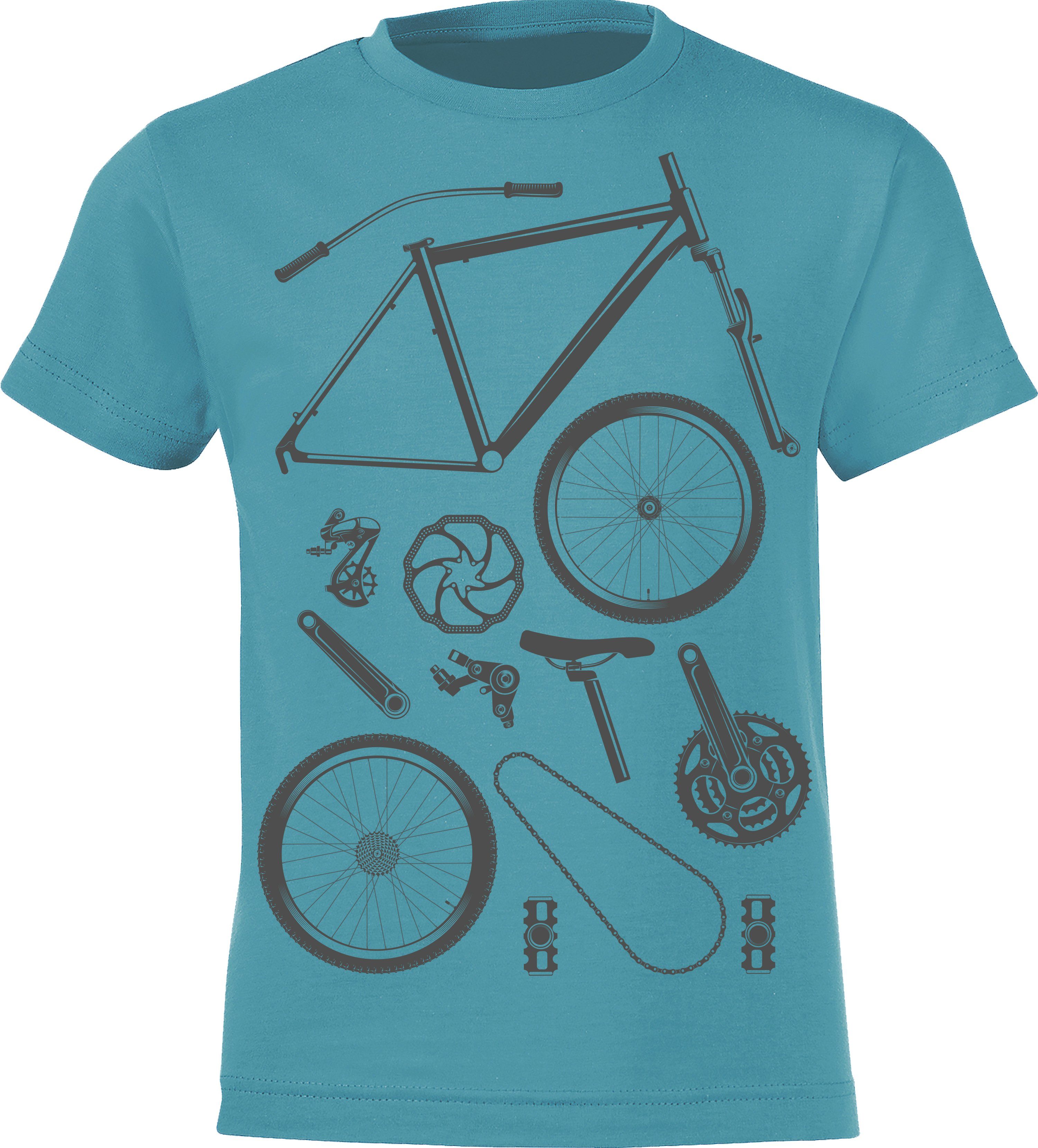 Print-Shirt Kinder T-Shirt: "Bike Parts" - Fahrrad Geschenk Jungen & Mädchen