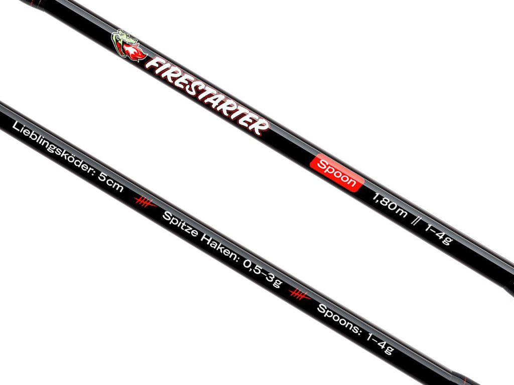 Lieblingsköder Forellenrute FIRESTARTER - SPOON - RUTE - 1,80 m - 1 bis 4 g, (2-tlg), äußerst sensible Spitze - ultraleicht