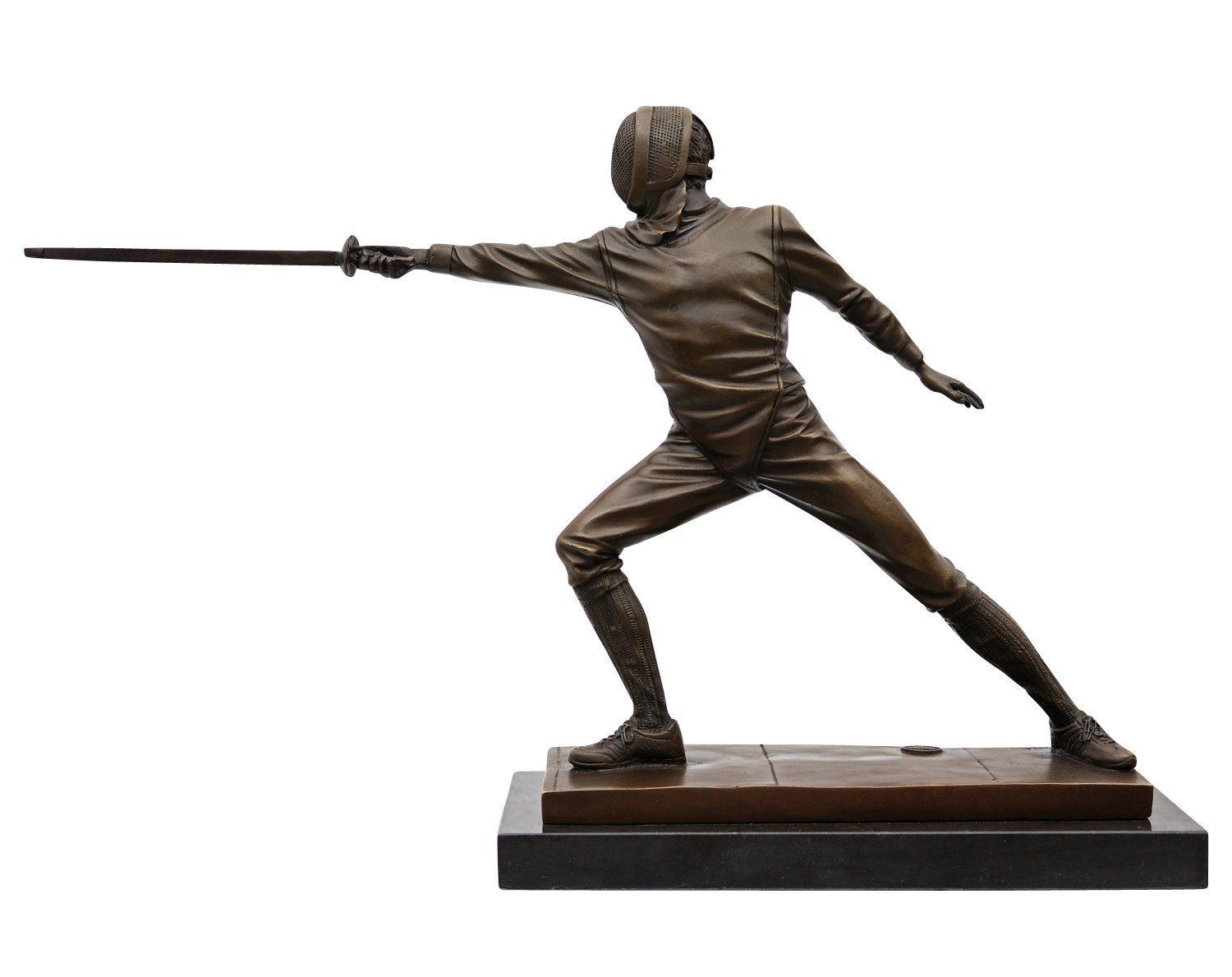 Aubaho Skulptur Bronzeskulptur Fechter Sport im Antik-Stil Bronze Figur Statue 44cm | Skulpturen