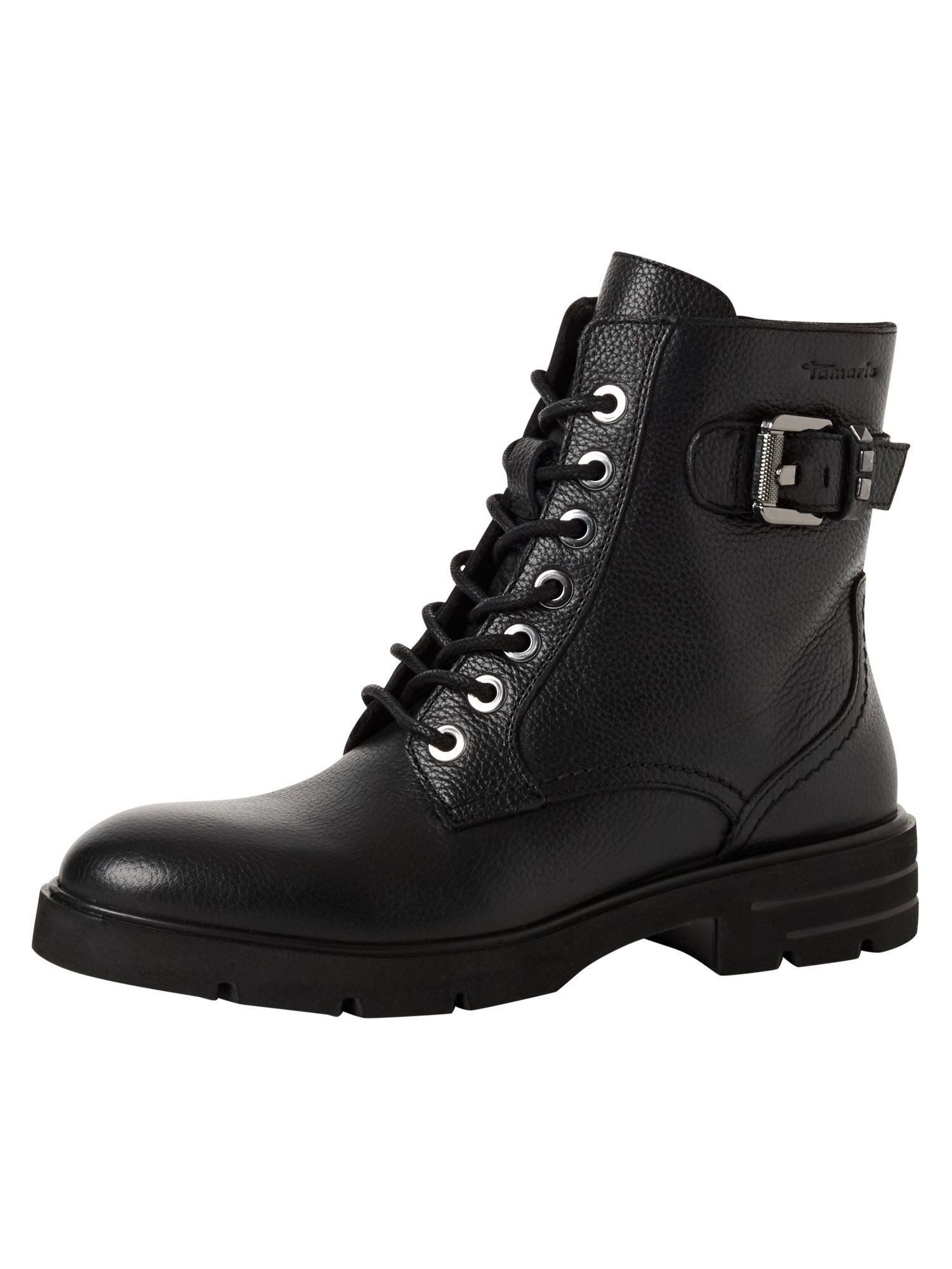 Tamaris TOUCH-IT aus Leder Blockabsatz 1-25216-45 Schnürstiefelette TOUCH-IT