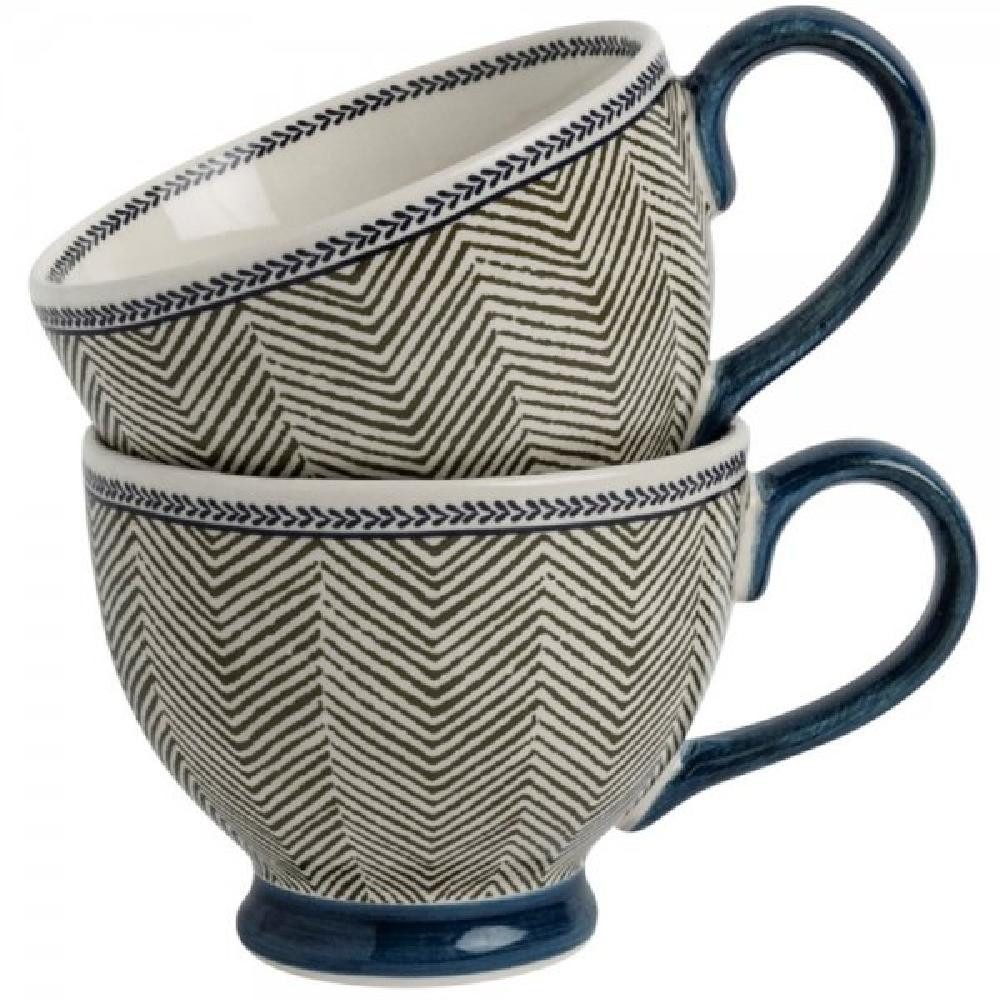 LAURA ASHLEY Tasse Henkelbecher Edwin Blue Sage (430ml) (2-teilig)