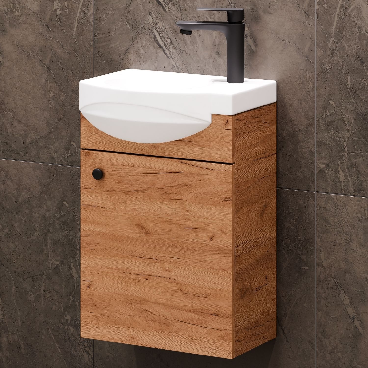 Planetmöbel Waschtisch Waschtischunterschrank 40cm Gold Eiche günstig online kaufen
