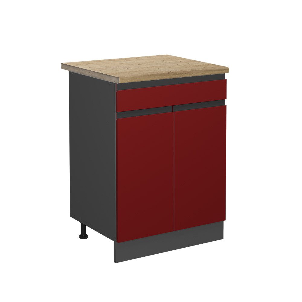 Vicco Unterschrank R-Line, Rot/Anthrazit, 60 cm, günstig online kaufen