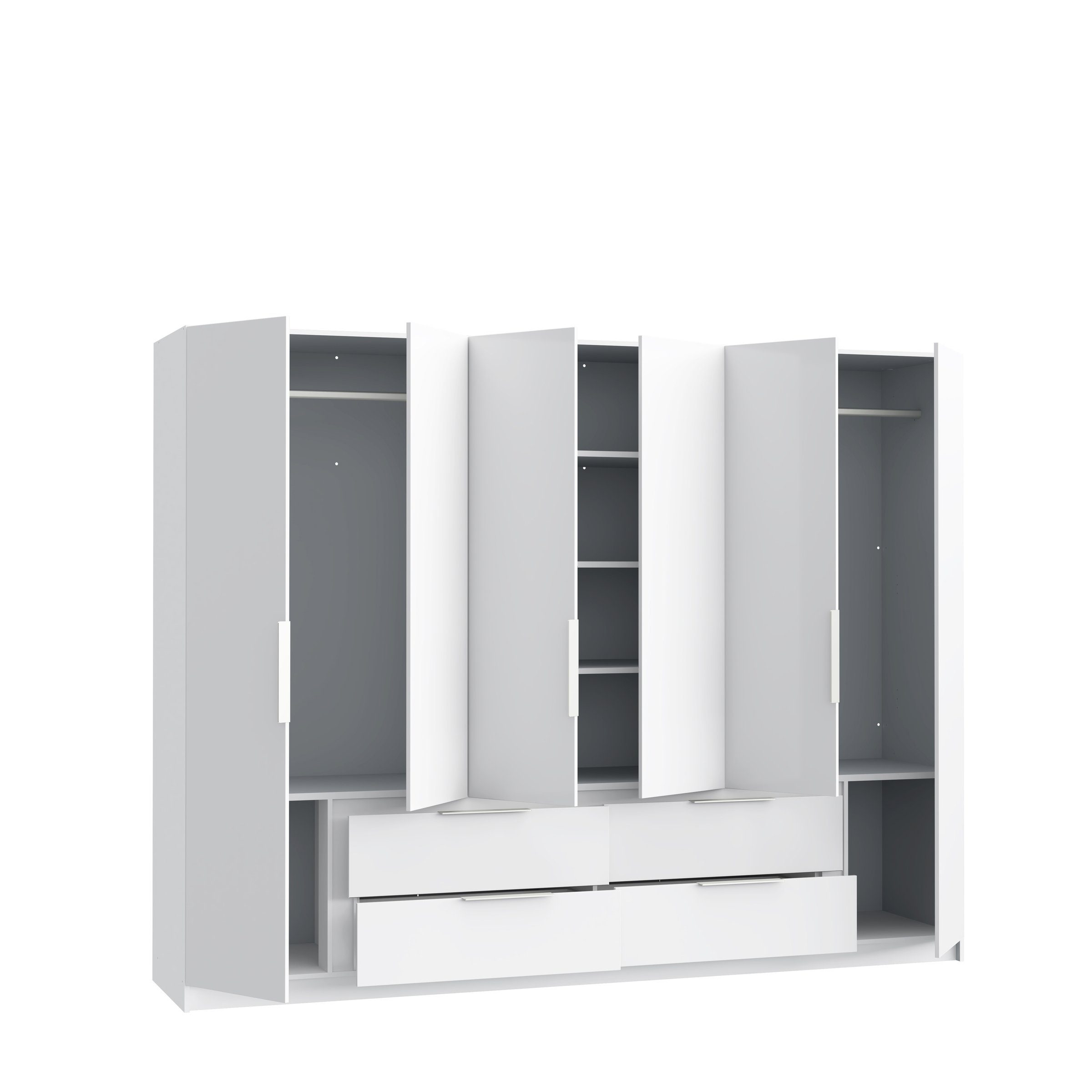 (BxHxT: Kleiderschrank Türen in mit cm) Weiss Luano 269,7x210,5x60 4 und 6 freiraum Schubladen