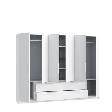 freiraum Kleiderschrank Luano (BxHxT: 269,7x210,5x60 cm) in Weiss mit 4 Schubladen und 6 Türen