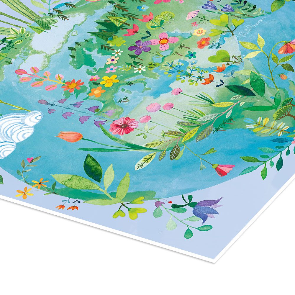 Posterlounge Wandbild Happy Earth, Mila Marquis, erhältlich als Poster, Leinwandbild, Wandsticker oder Acrylglasbild