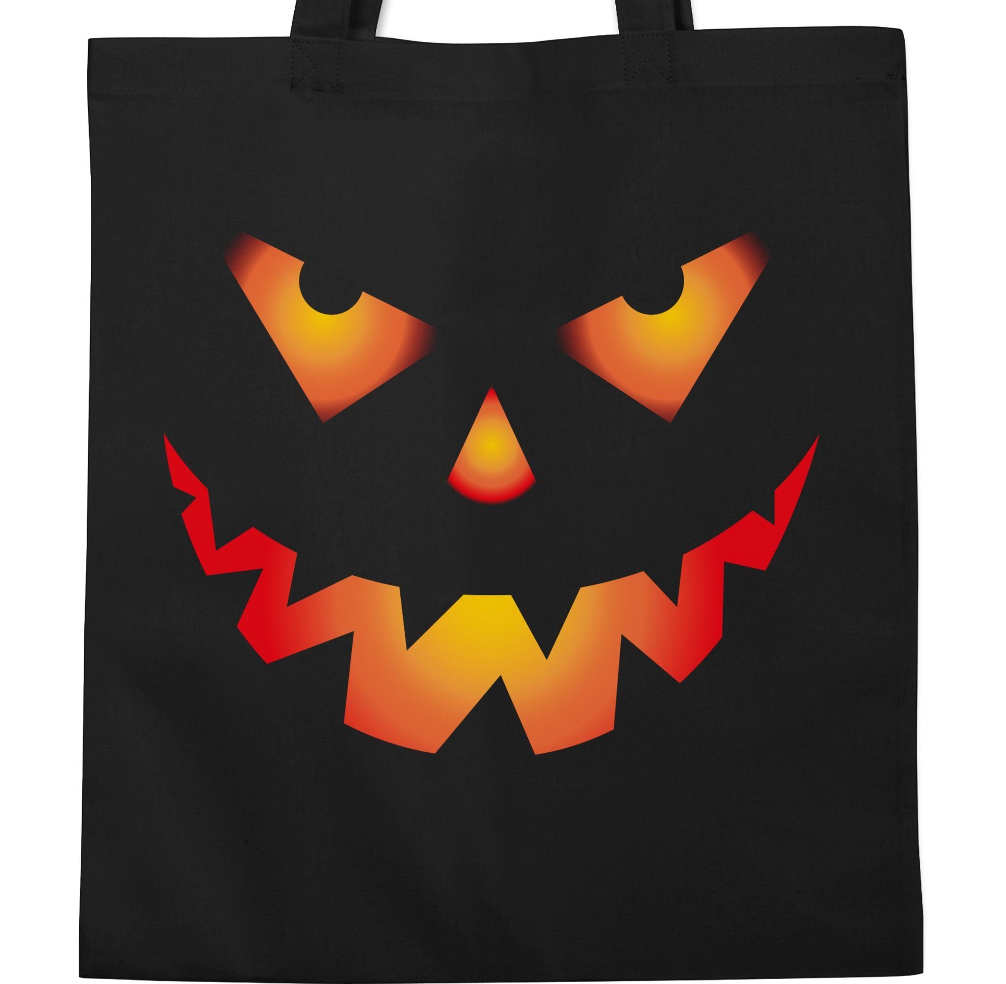 Shirtracer Umhängetasche Halloween Kürbis Gesicht Gruseliger Kürbisgesicht Gruselig Böse, Halloween Beutel