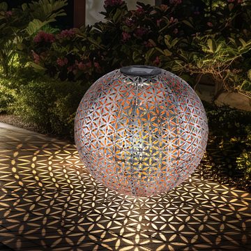 Globo LED Gartenleuchte, LED-Leuchtmittel fest verbaut, Warmweiß, LED Außen SOLAR Steck Leuchte Kugel Terrassen Strahler