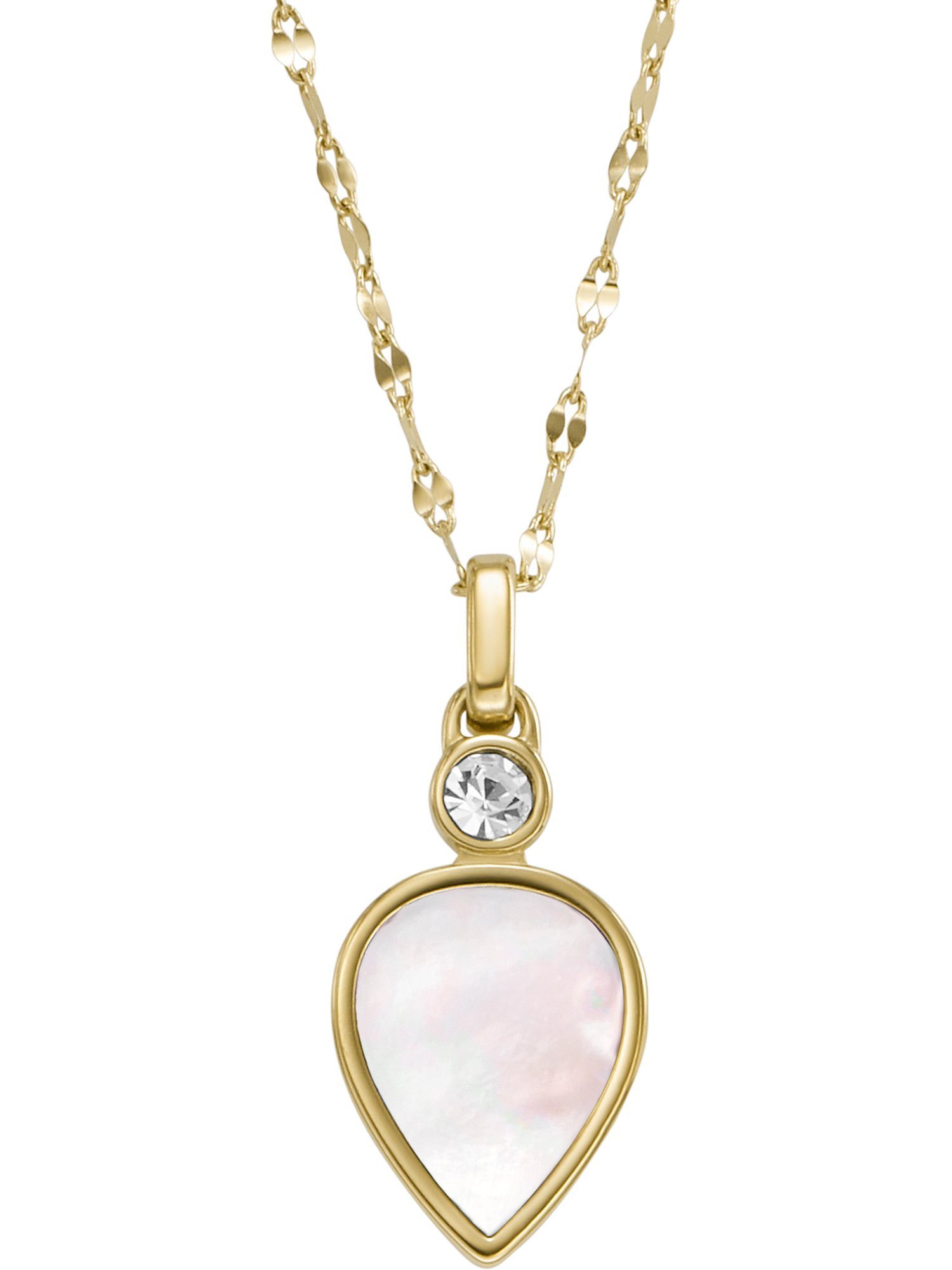 Fossil Collier Fossil Damen-Kette Edelstahl Perlmutt