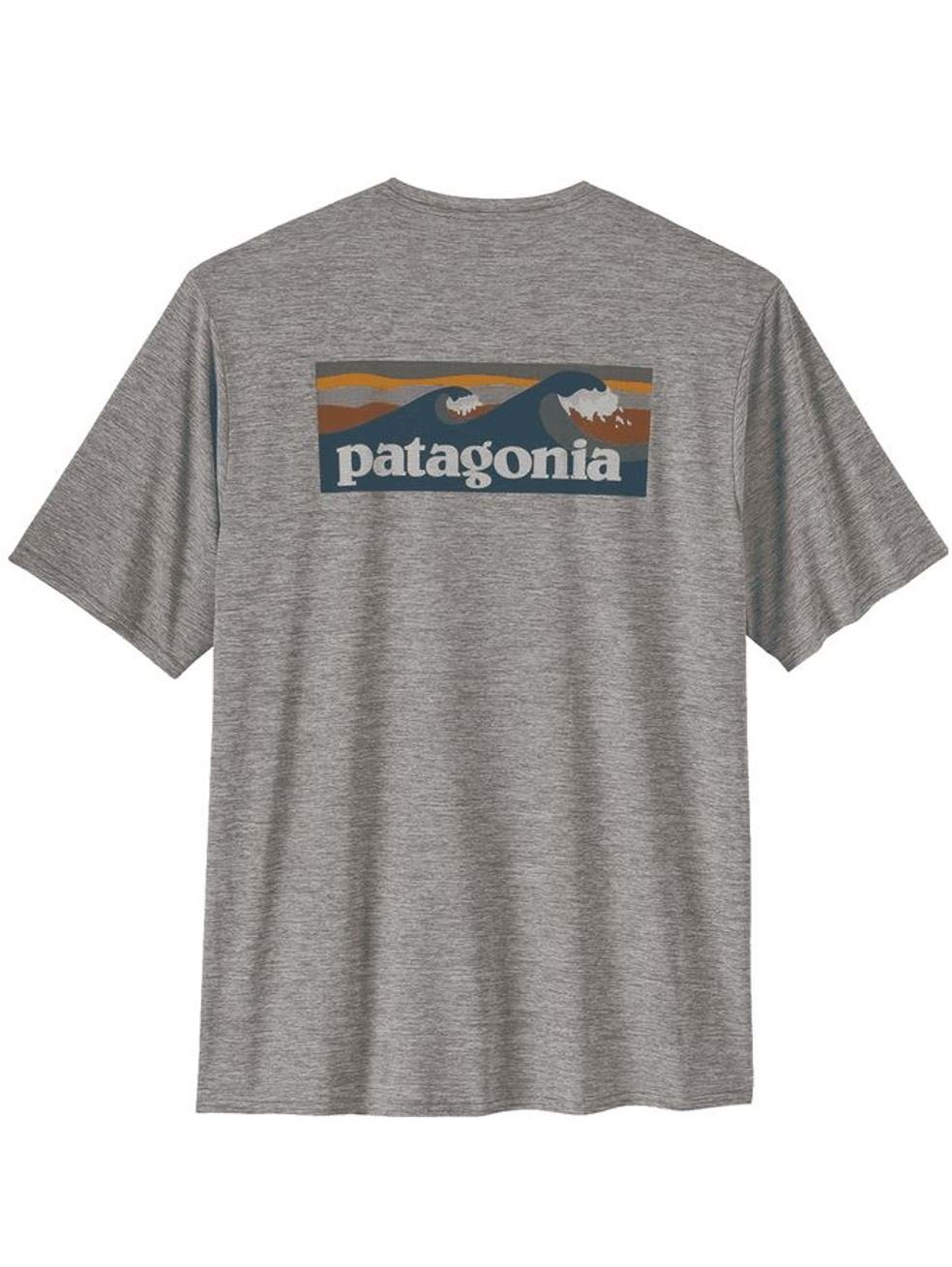 Herren Shirts Patagonia Print-Shirt Patagonia Hr. T-Shirt Cap Cool Daily Graphic grey