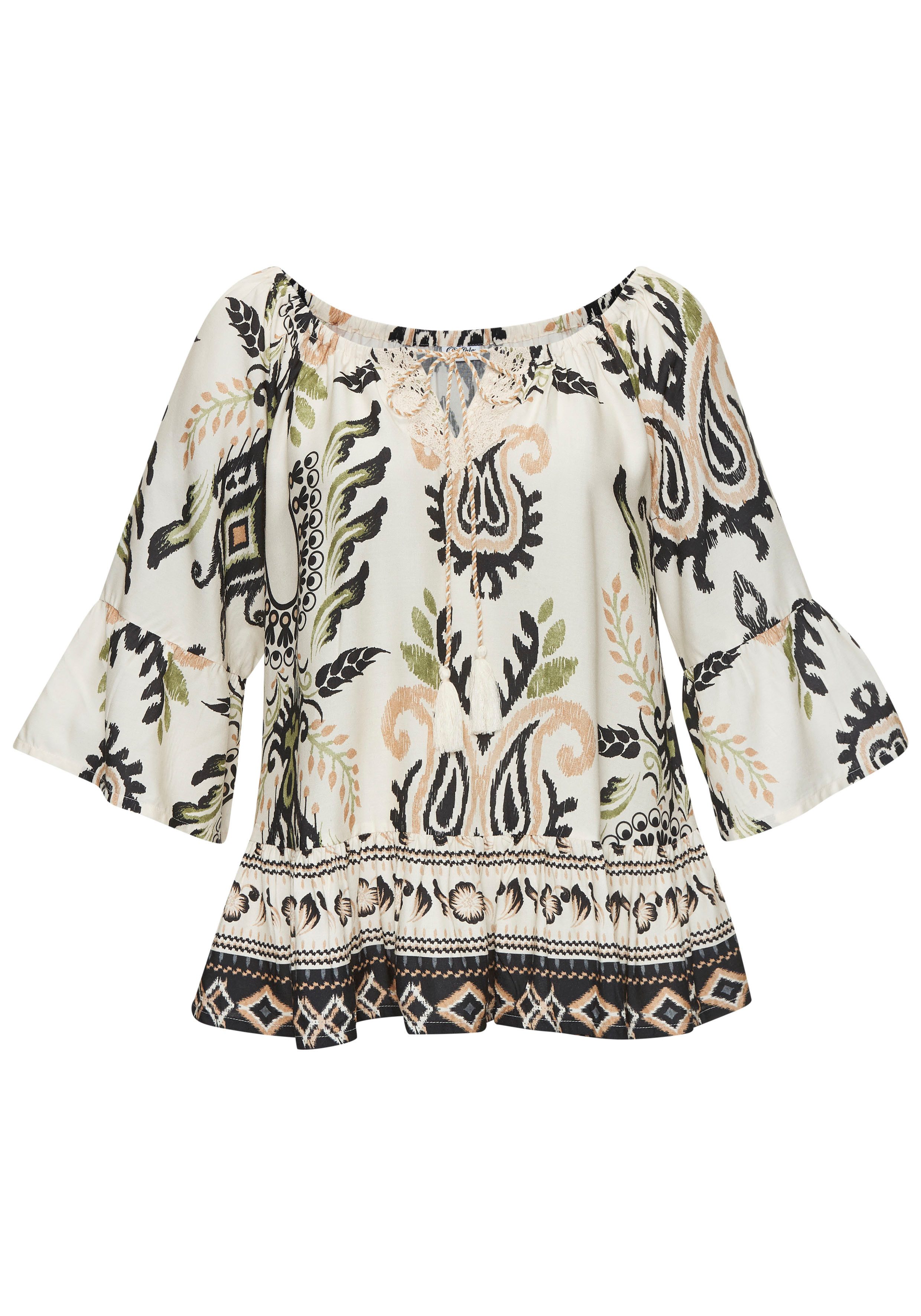 Buffalo Carmenbluse mit Alloverprint, Sommerbluse, Tunika, günstig online kaufen