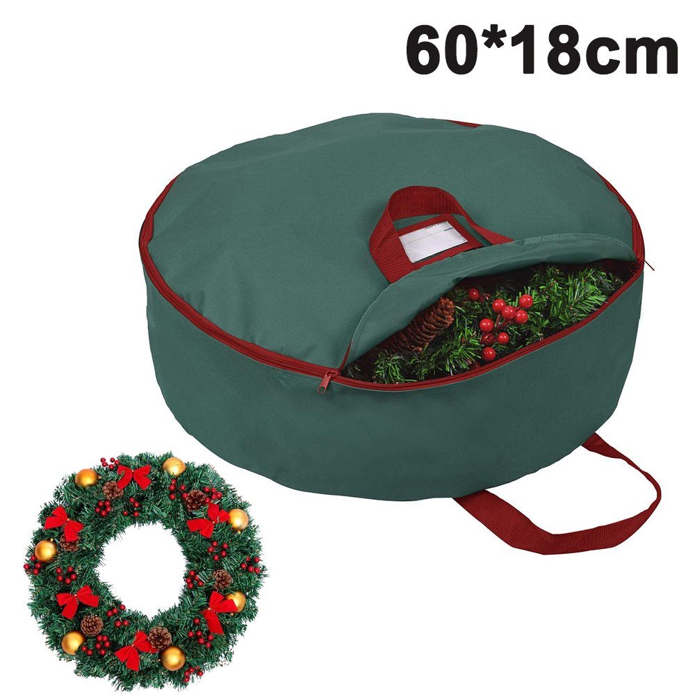 Lubgitsr Aufbewahrungstasche Grün Aufbewahrungstasche (1-tlg) für 60×18cm, für Weihnachtsdekoration Kränze