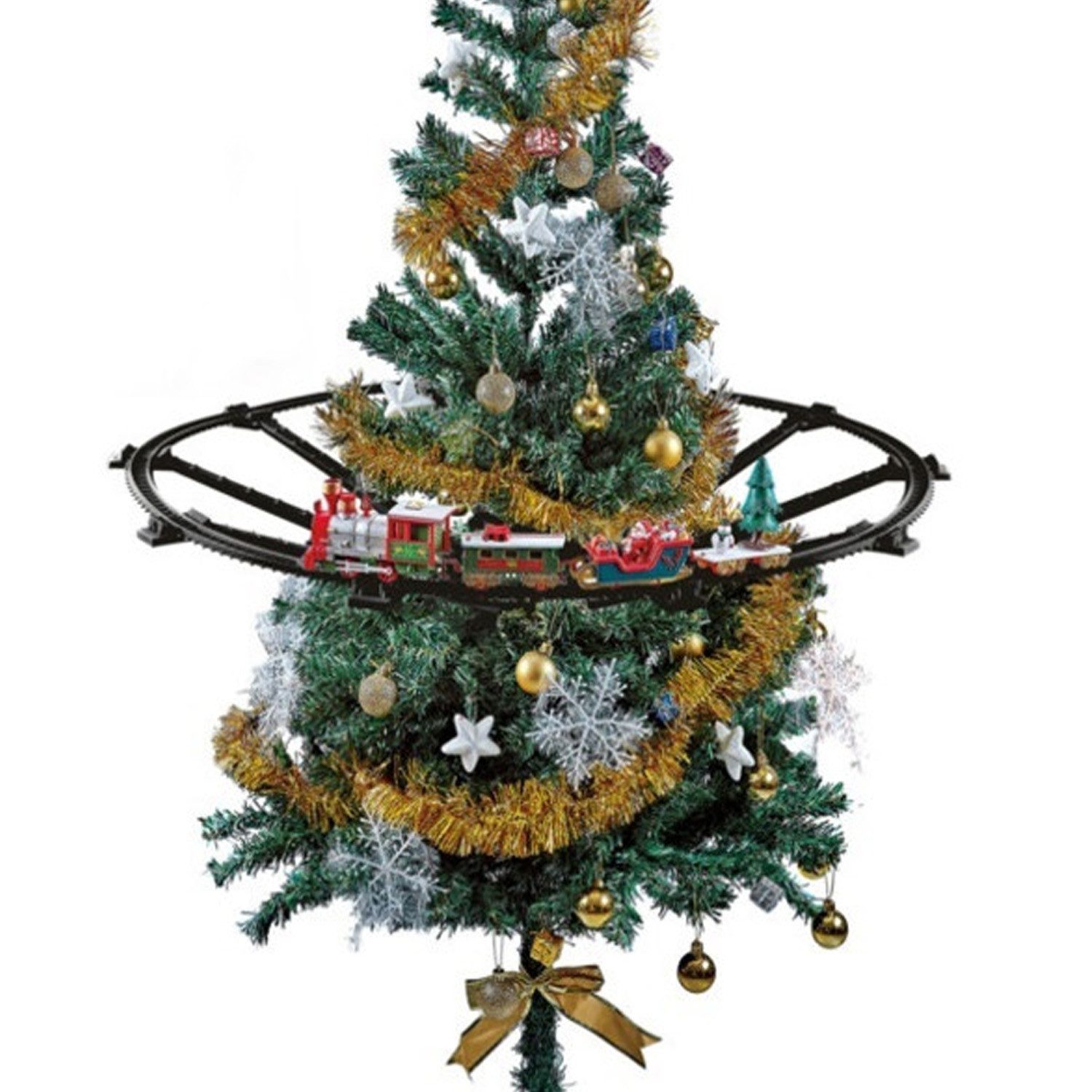 Mojawo Girlanden Weihnachtszug Zug Licht Sound Weihnachtsdekoration Ø87xL274cm Batterie