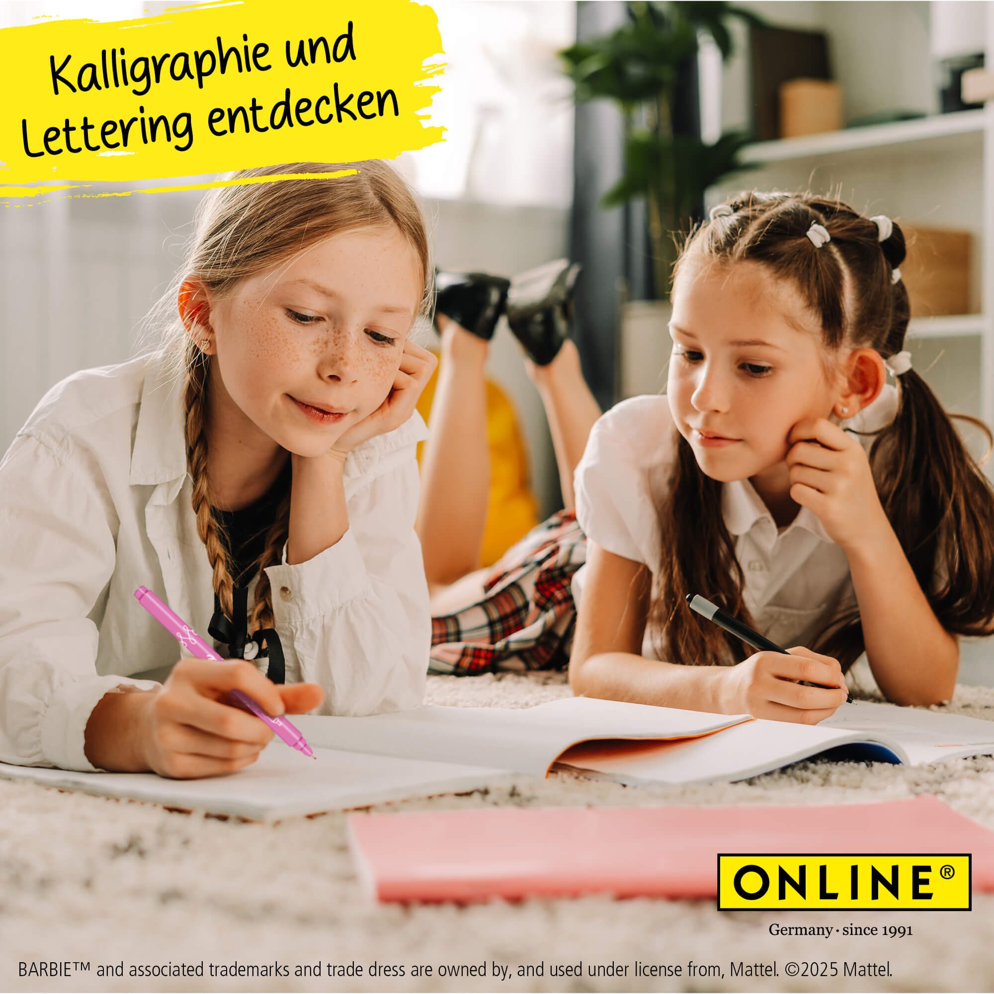 Online Pen Fineliner Pink Lettering, mit Brush Pen, Kalligrafie Pen und Fineliner