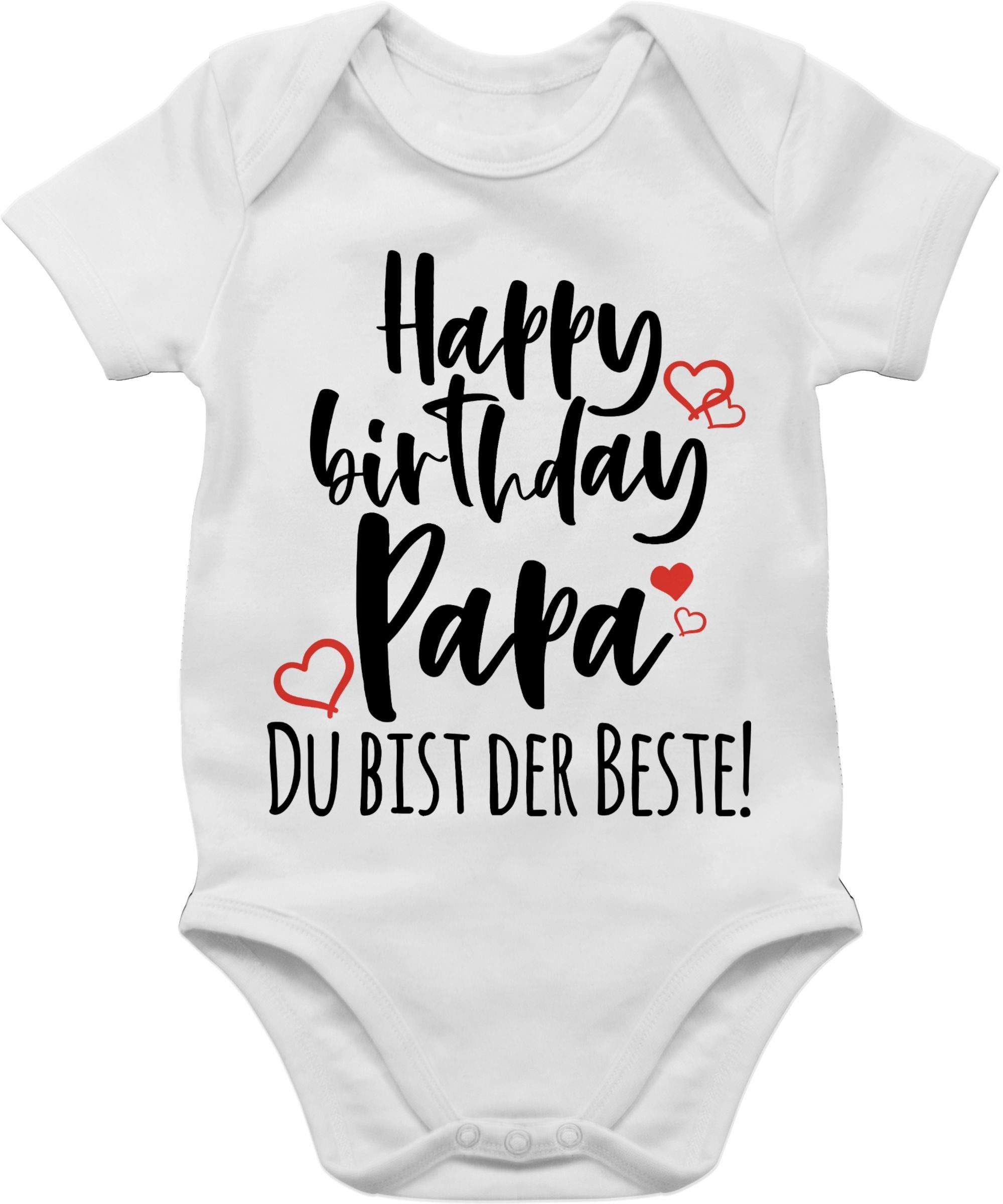 Weiß Junge Happy & Shirtbody Mädchen Strampler 1 Shirtracer Baby Papa Birthday