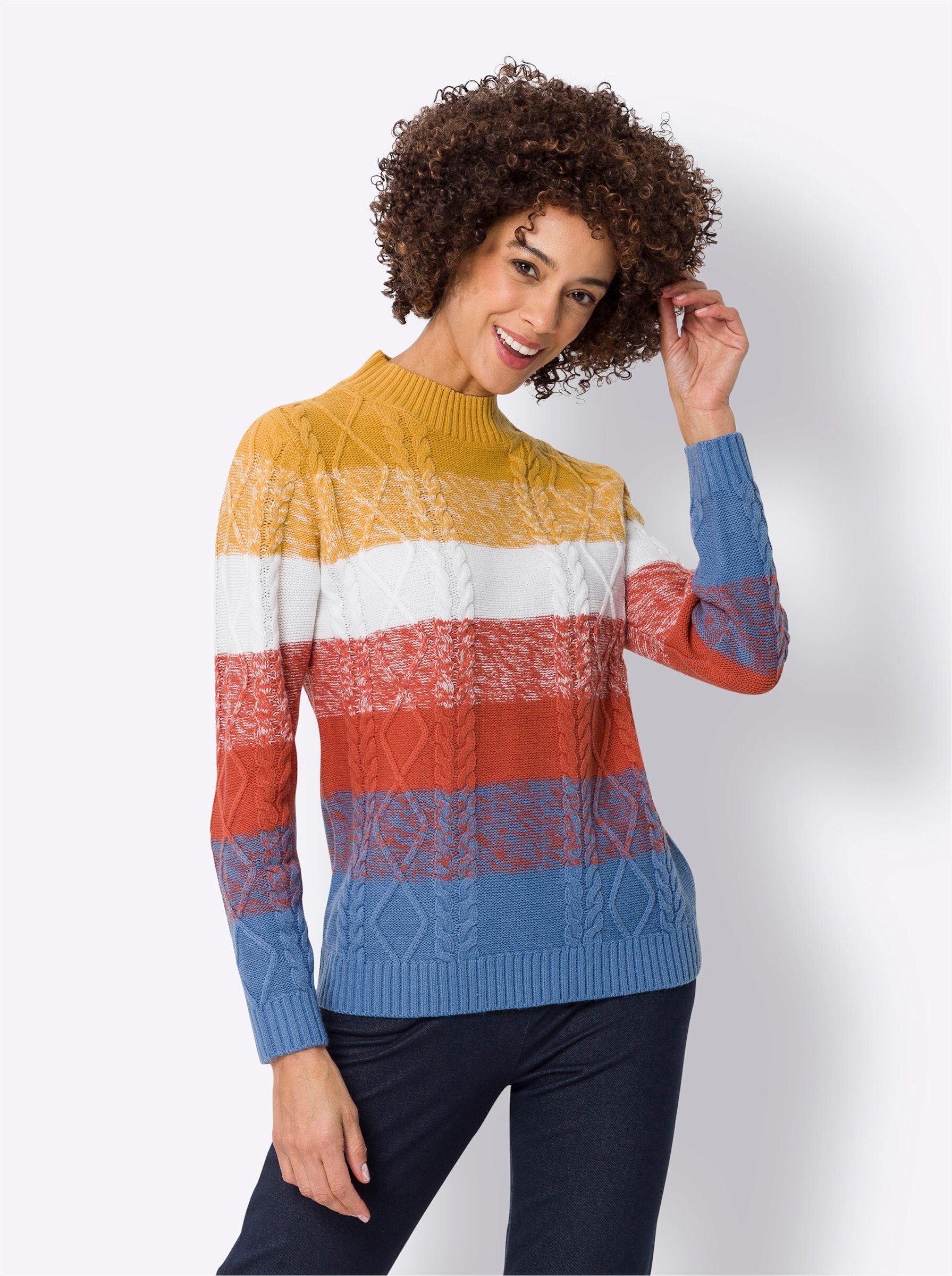Sieh an! Strickpullover Stehkragenpullover günstig online kaufen