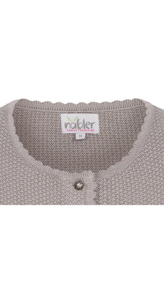 Nübler Trachtenstrickjacke Strickjacke Langarm Yvonne in Silber von Nübler