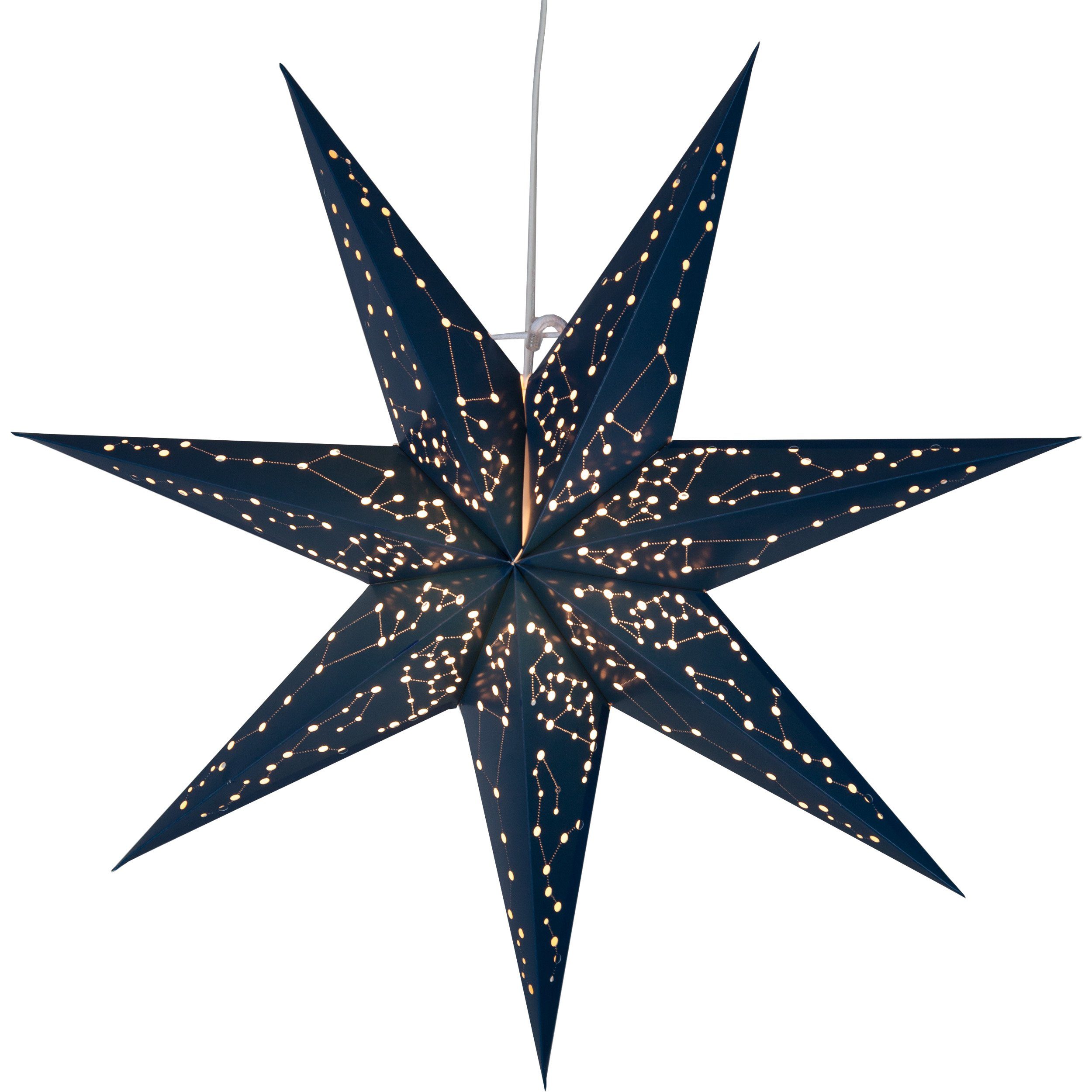 STAR TRADING LED Dekolicht Galaxy, Weihnachtsstern Galaxy 3D Papierstern Weihnachten in Blau, Dekostern z