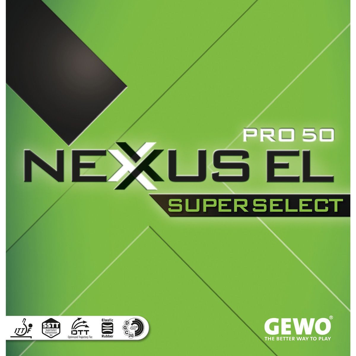 Gewo Tischtennisschläger Belag Nexxus EL Pro 50 SuperSelect, Tischtennisbelag