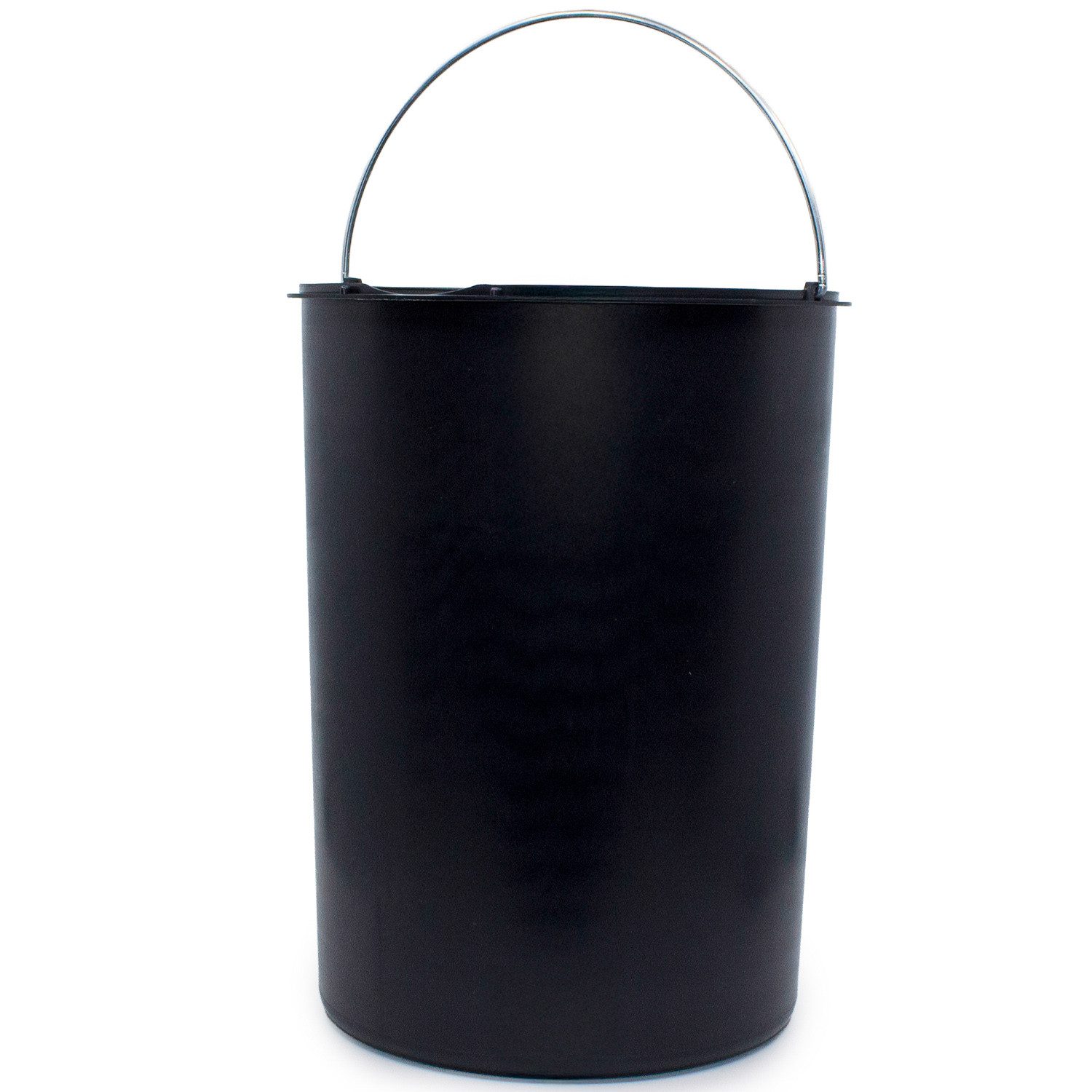 Landshop24 Mülleimer Treteimer Abfallsammler 13 Liter silber-schwarz, Made in Deutschland