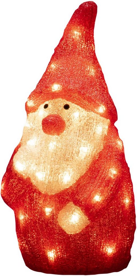 KONSTSMIDE LED Dekofigur LED Acryl Weihnachtsmann, LED fest integriert,  Warmweiß, 40 warm weiße Dioden, Trafobetriebener Artikel für den  Außenbereich